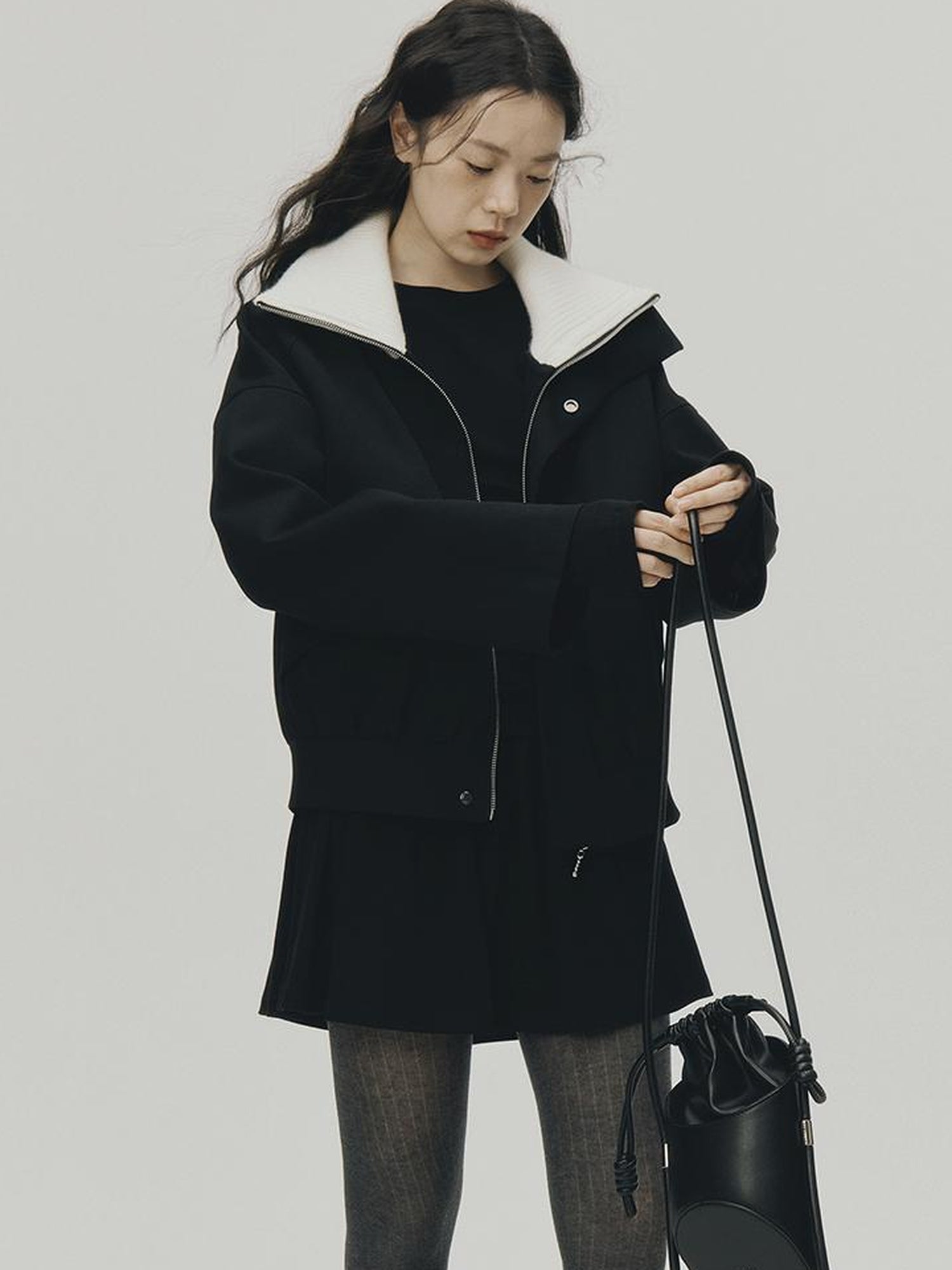 FUSSED 24aw Cleanfit Quilted Structured Collar Loose Fit Jacket