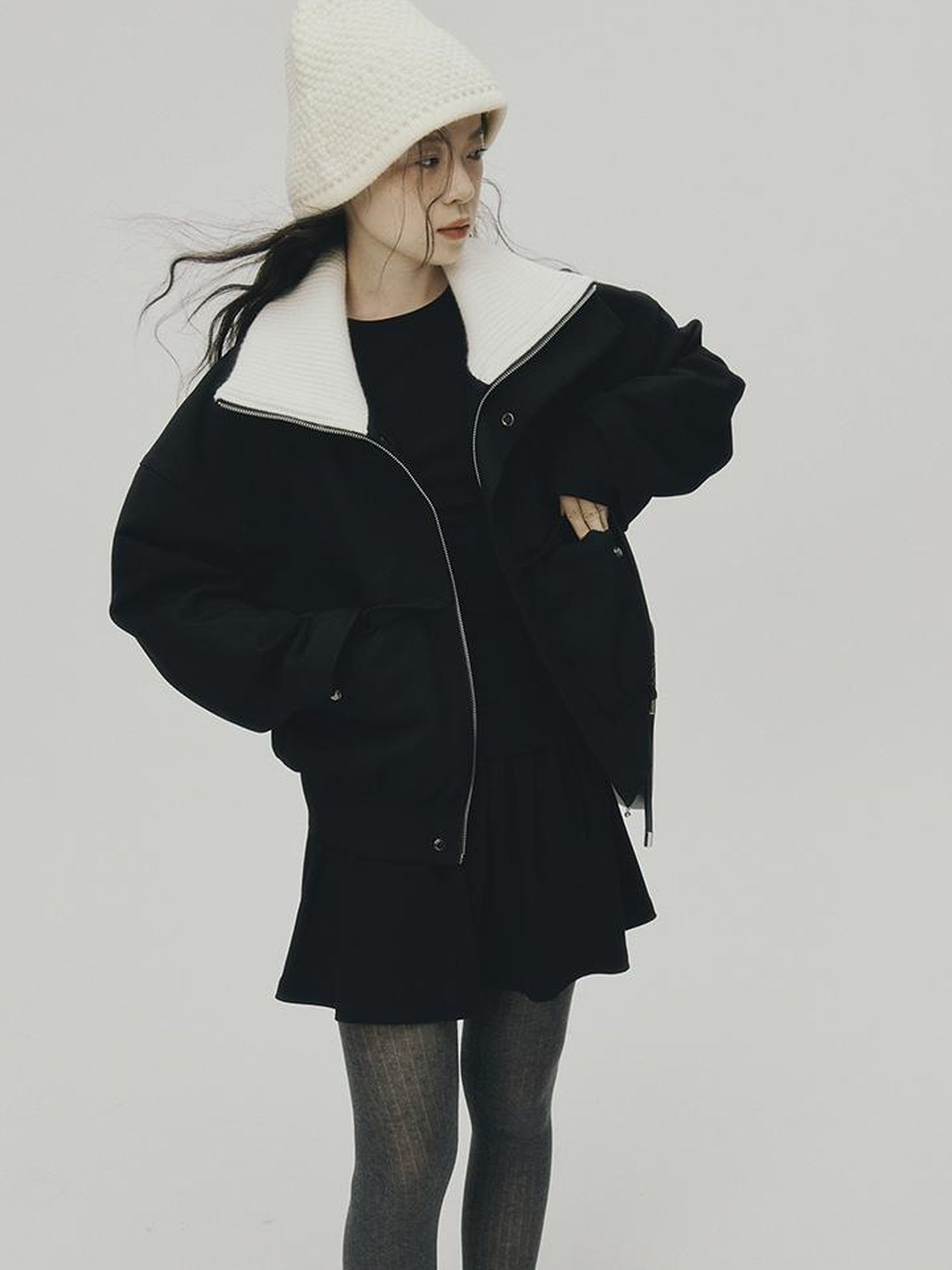 FUSSED 24aw Cleanfit Quilted Structured Collar Loose Fit Jacket