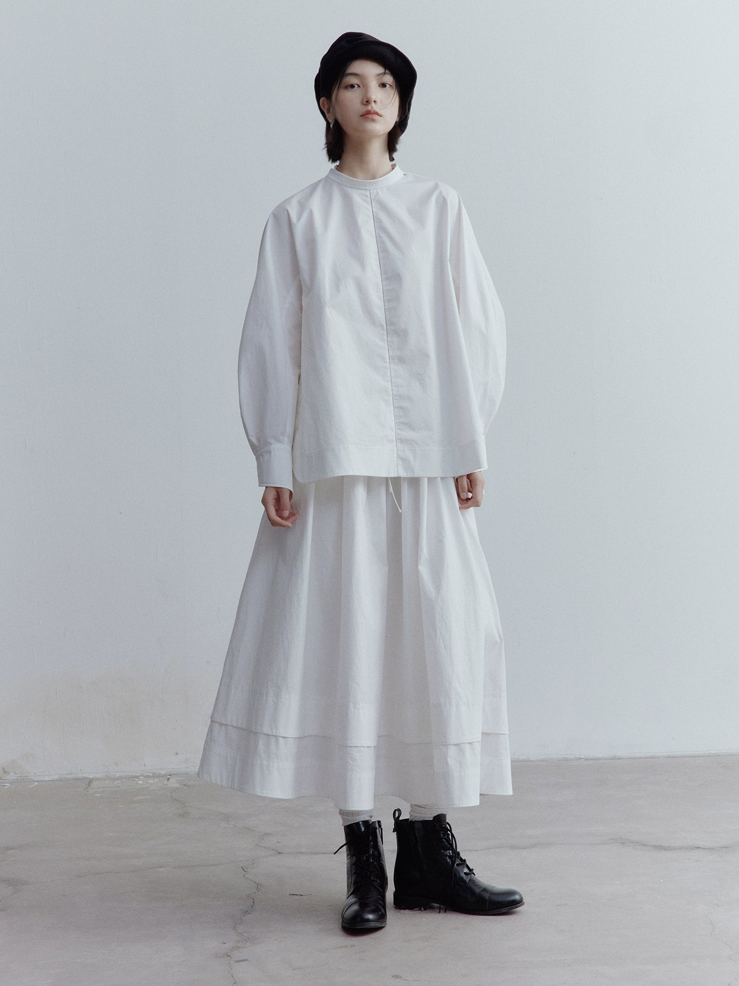 FUSSED_A_Line_Tiered_Cotton_Midi_Skirt_with_Drawstring_Waist_MISSTT