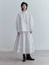 A Line Tiered Cotton Midi Skirt with Drawstring Waist