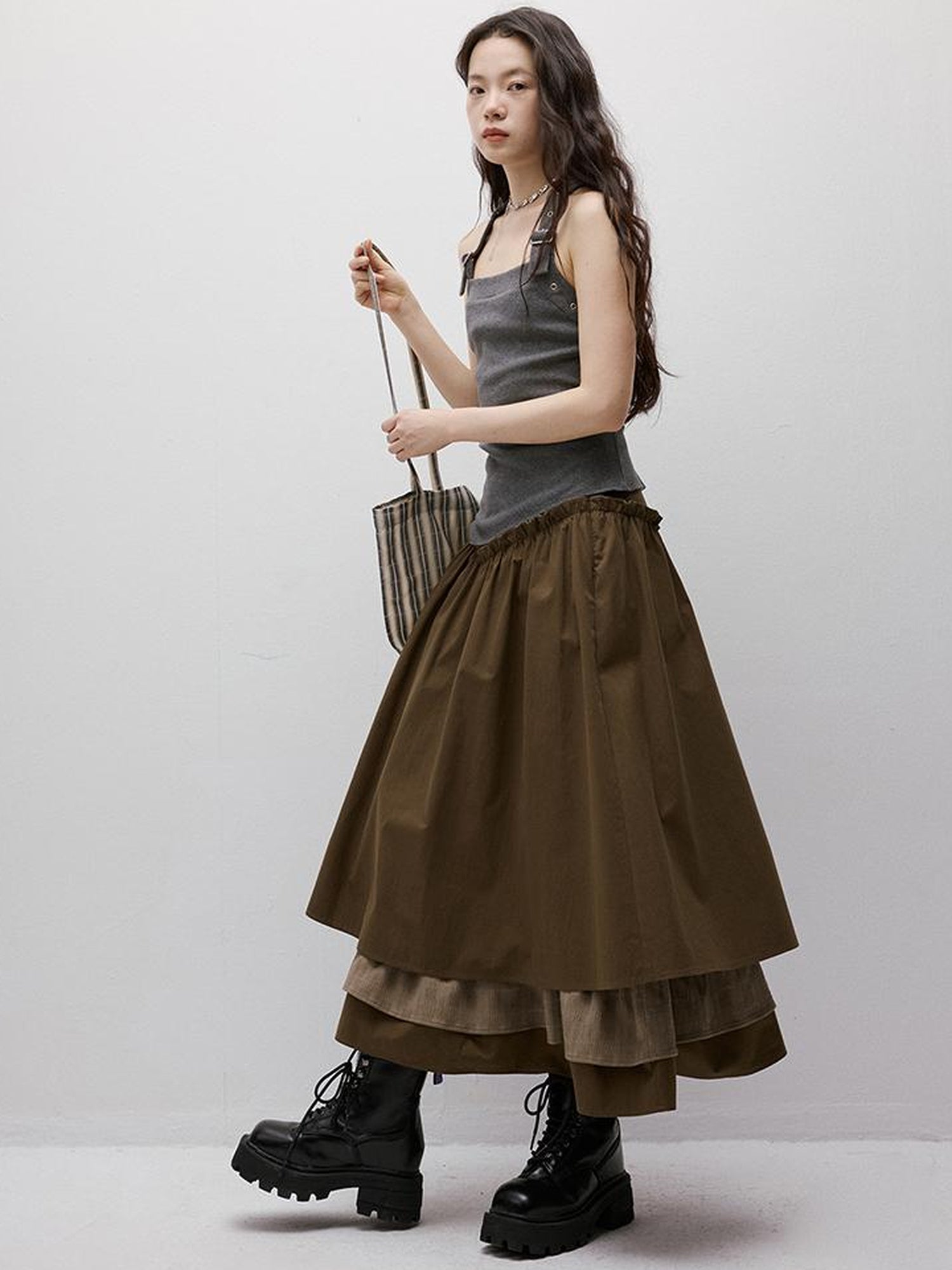 FUSSED Adjustable Slim Fit Ribbed Vest With Asymmetric Hem