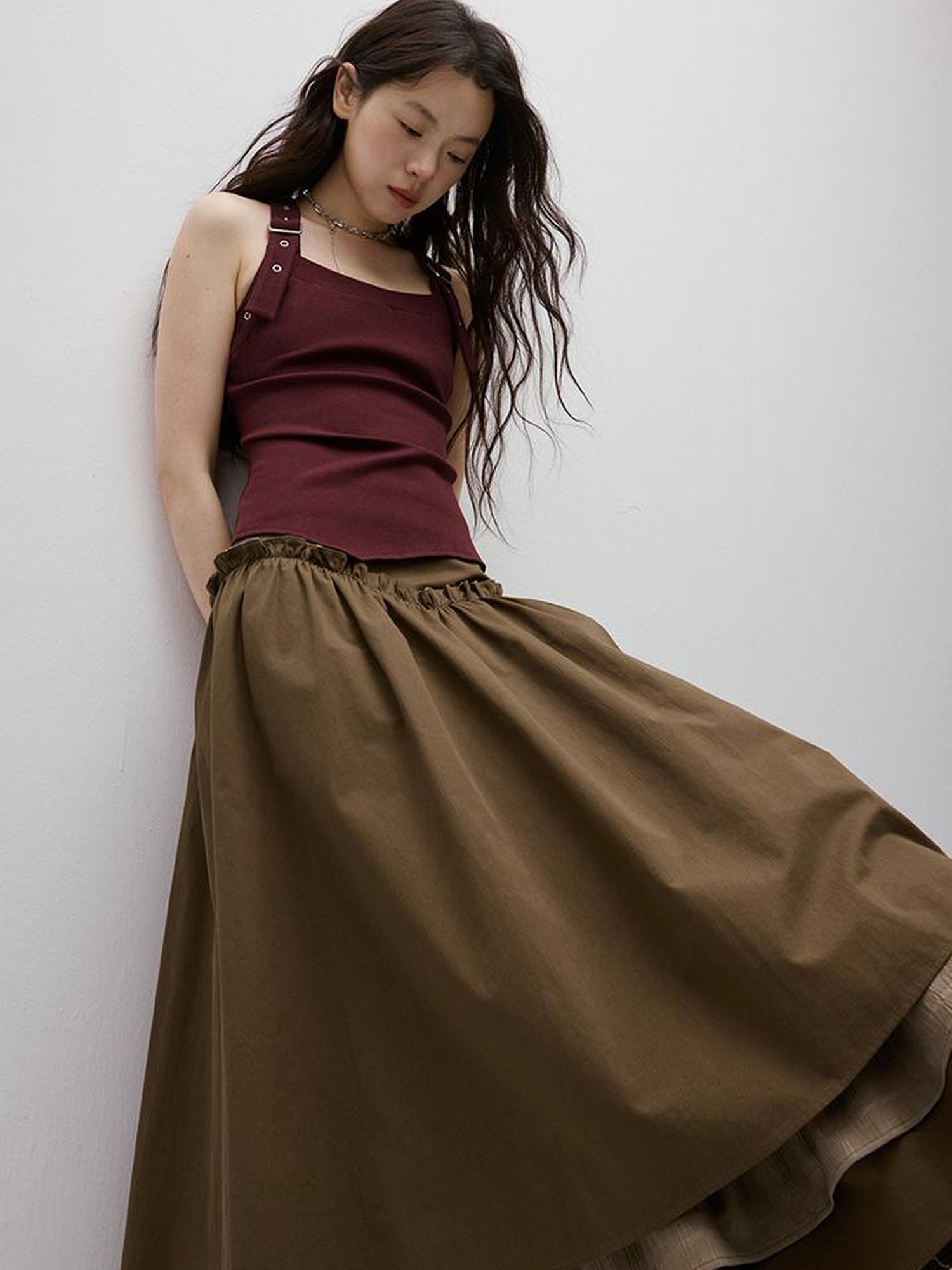 FUSSED Adjustable Slim Fit Ribbed Vest With Asymmetric Hem