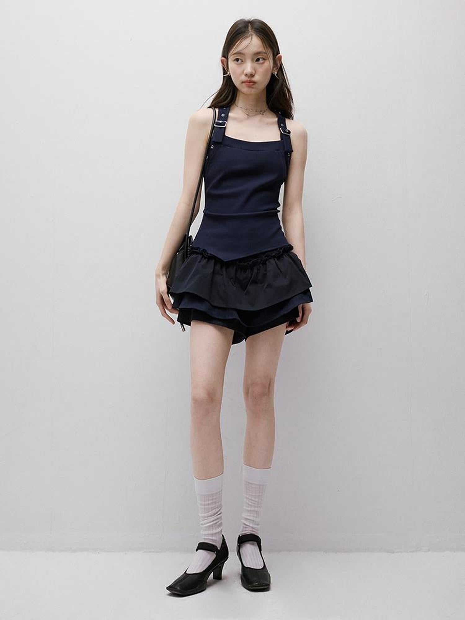 FUSSED Adjustable Slim Fit Ribbed Vest With Asymmetric Hem