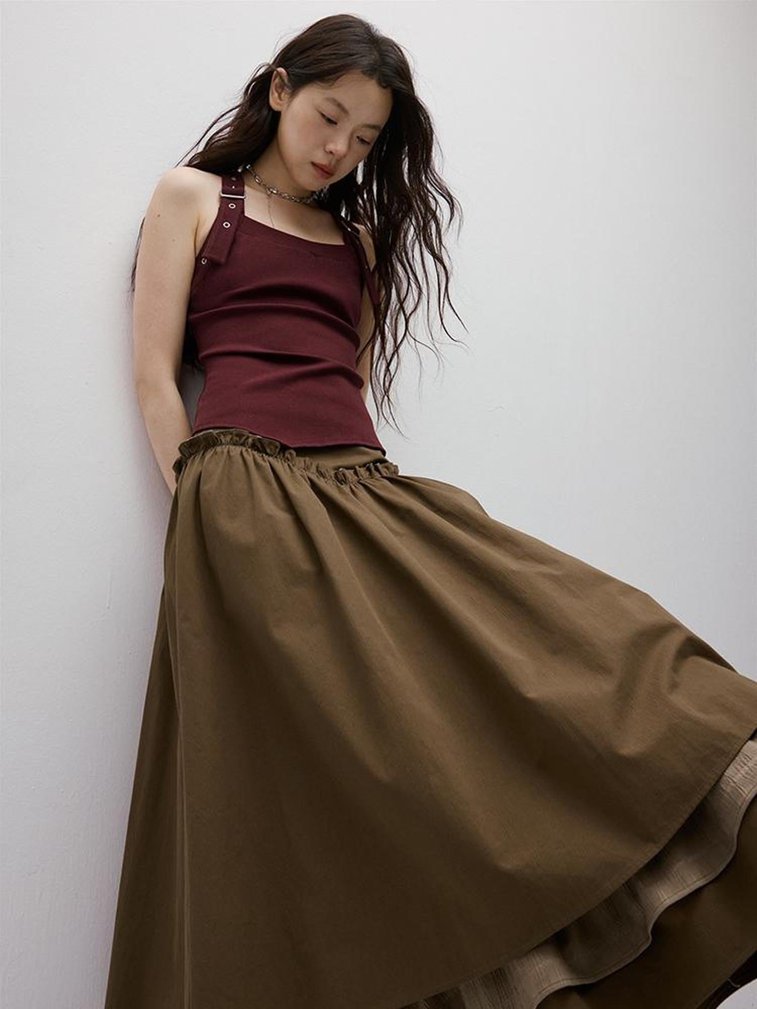 FUSSED Adjustable Slim Fit Ribbed Vest With Asymmetric Hem