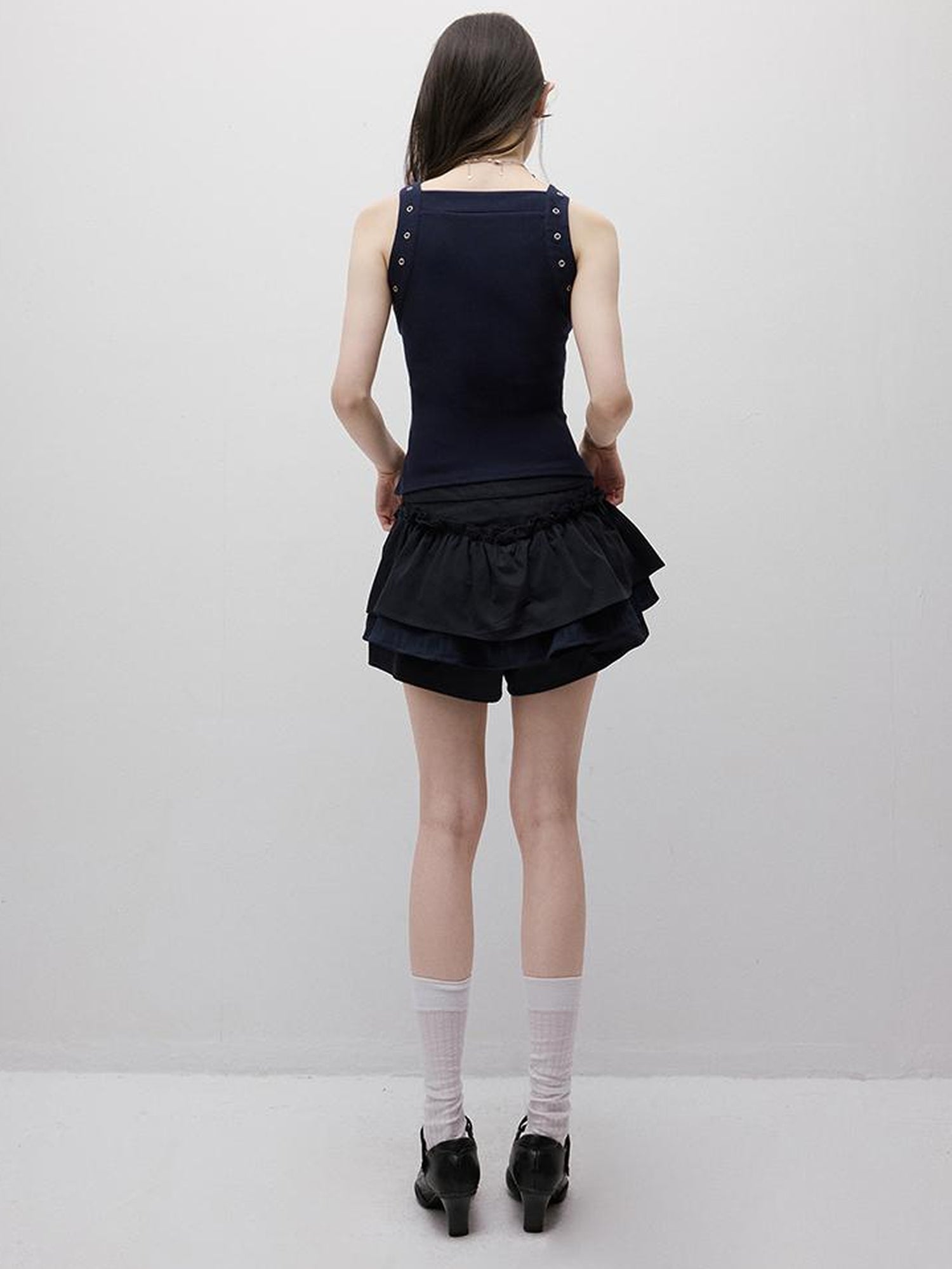 FUSSED Adjustable Slim Fit Ribbed Vest With Asymmetric Hem