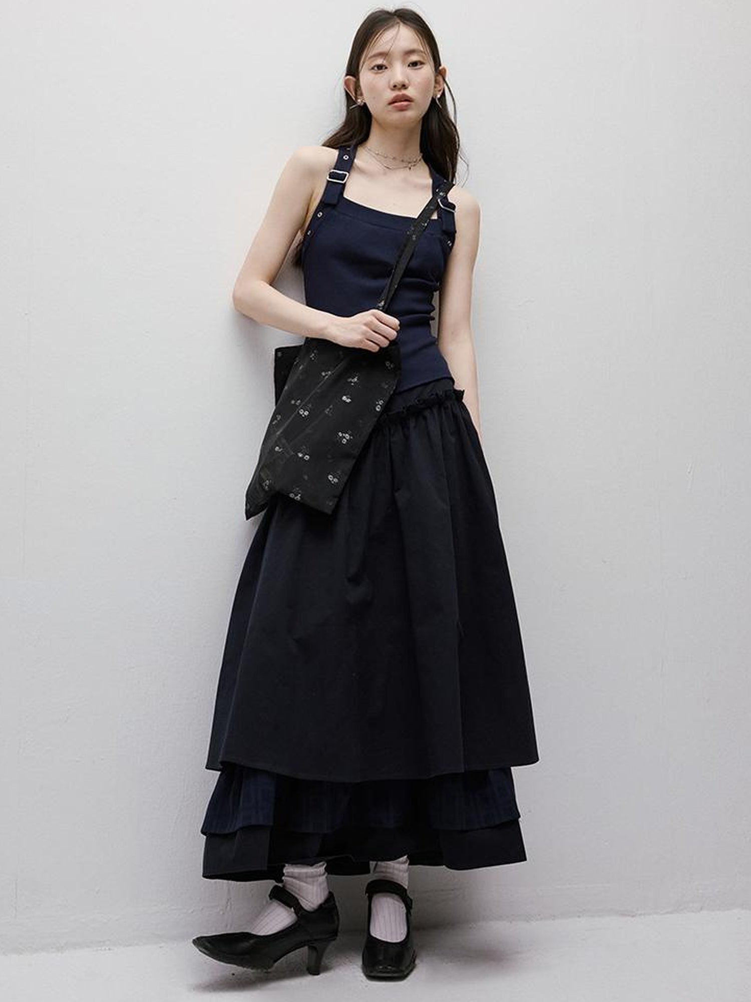 FUSSED Adjustable Slim Fit Ribbed Vest With Asymmetric Hem