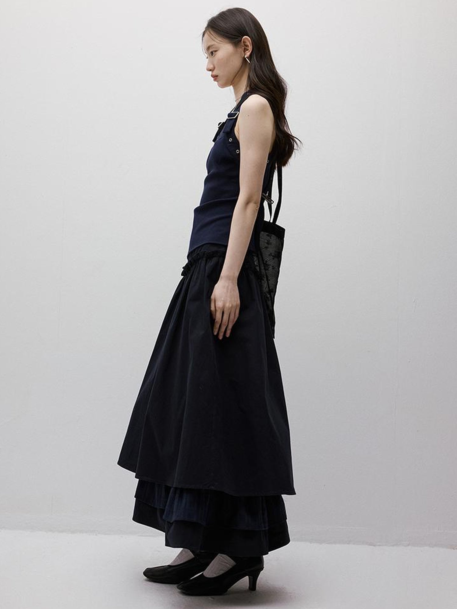 FUSSED Adjustable Slim Fit Ribbed Vest With Asymmetric Hem