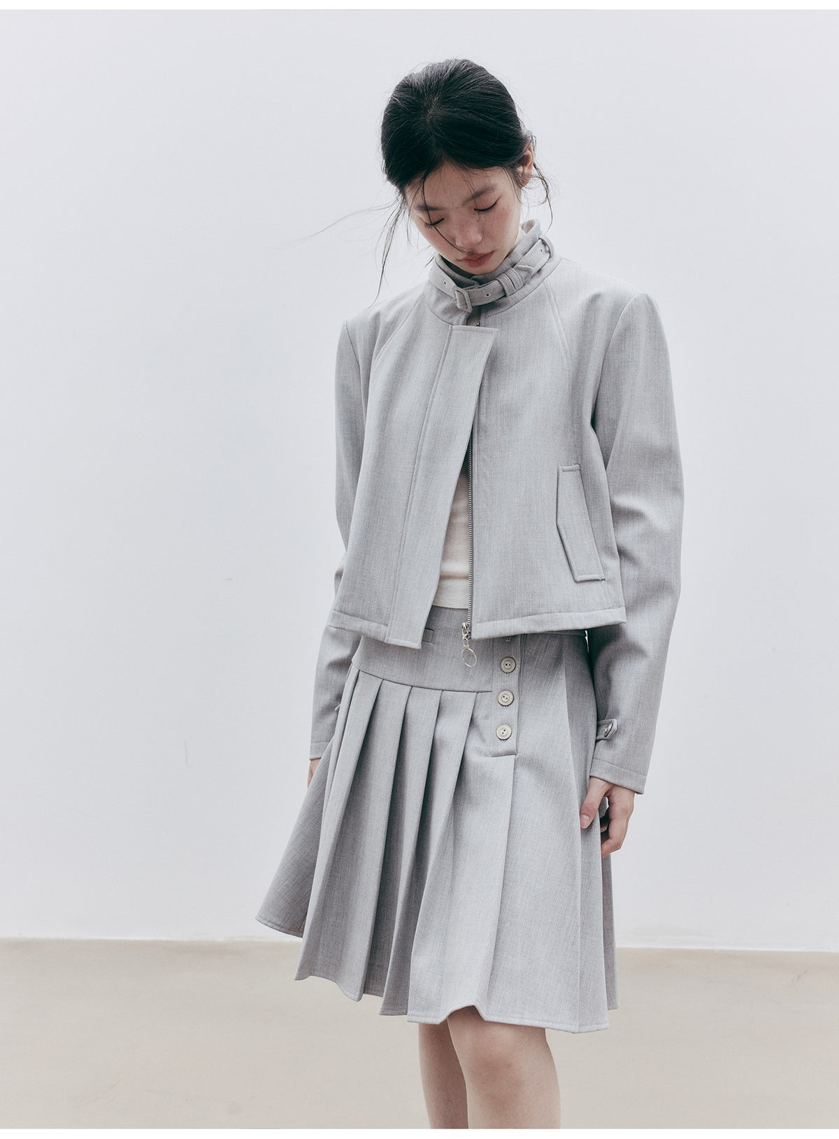 FUSSED_Agate_Grey_Wool_Blend_Structured_Batwing_Women&