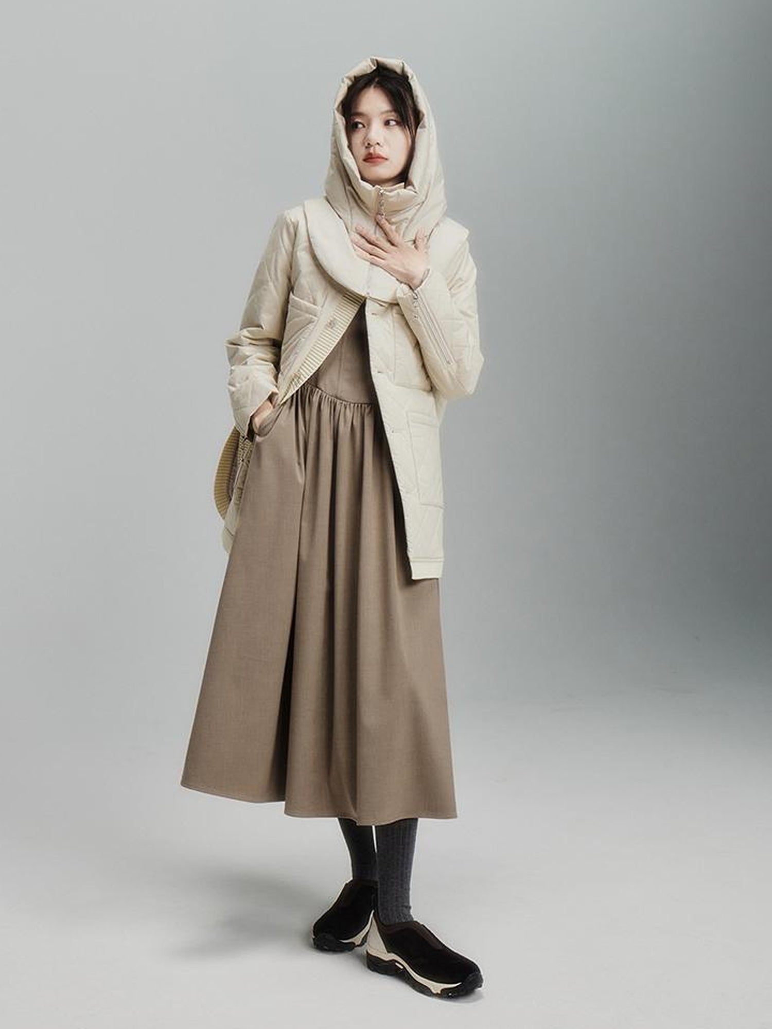 FUSSED Antimicrobial Wrinkle Resistant Cotton Quilted Shell Jacket