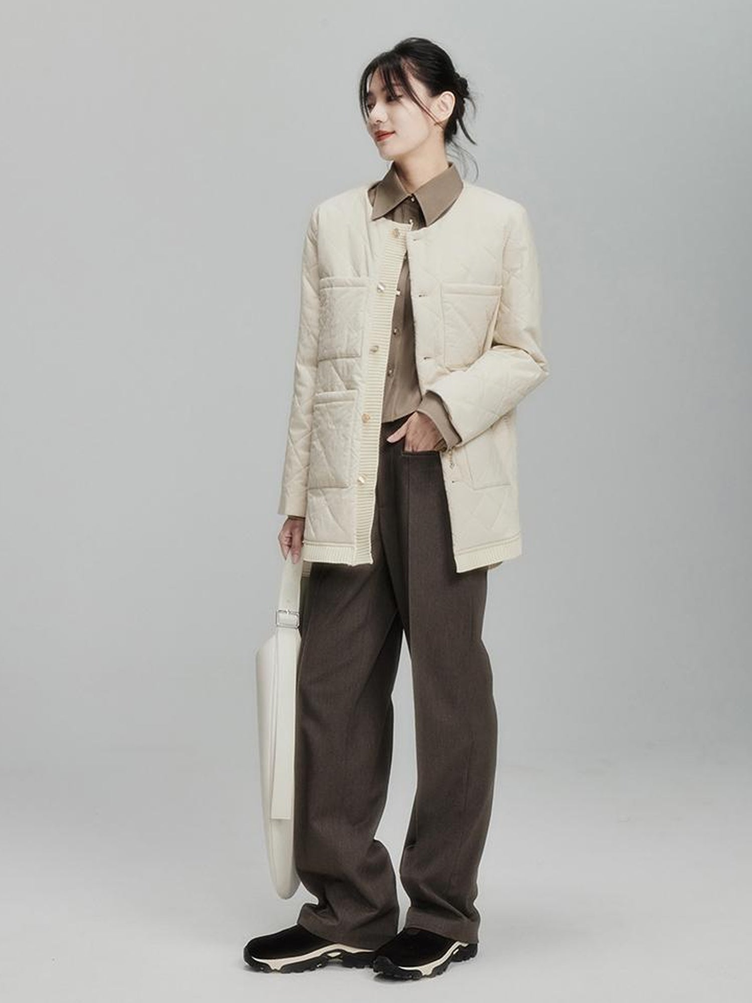 FUSSED Antimicrobial Wrinkle Resistant Cotton Quilted Shell Jacket