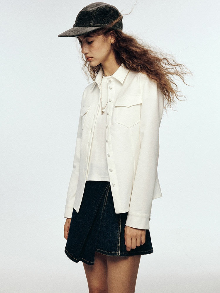 FUSSED_Apricot_White_Corduroy_Texture_Soft_Focus_Slim_Workwear_Women&