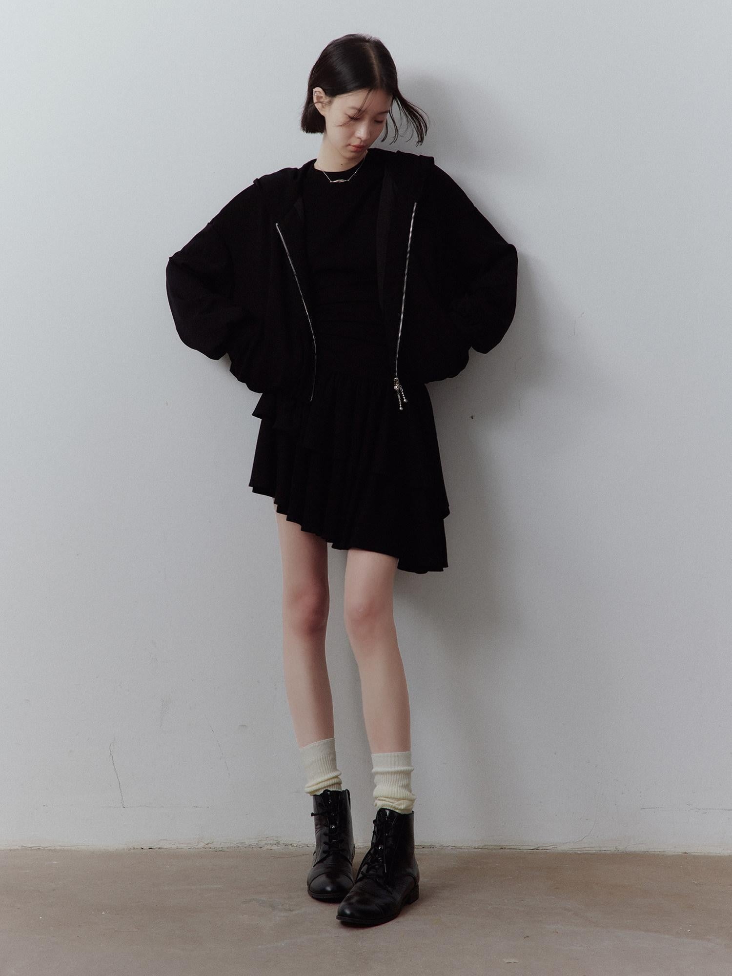 FUSSED Asymmetric Deconstructed Pleated Aline Women&