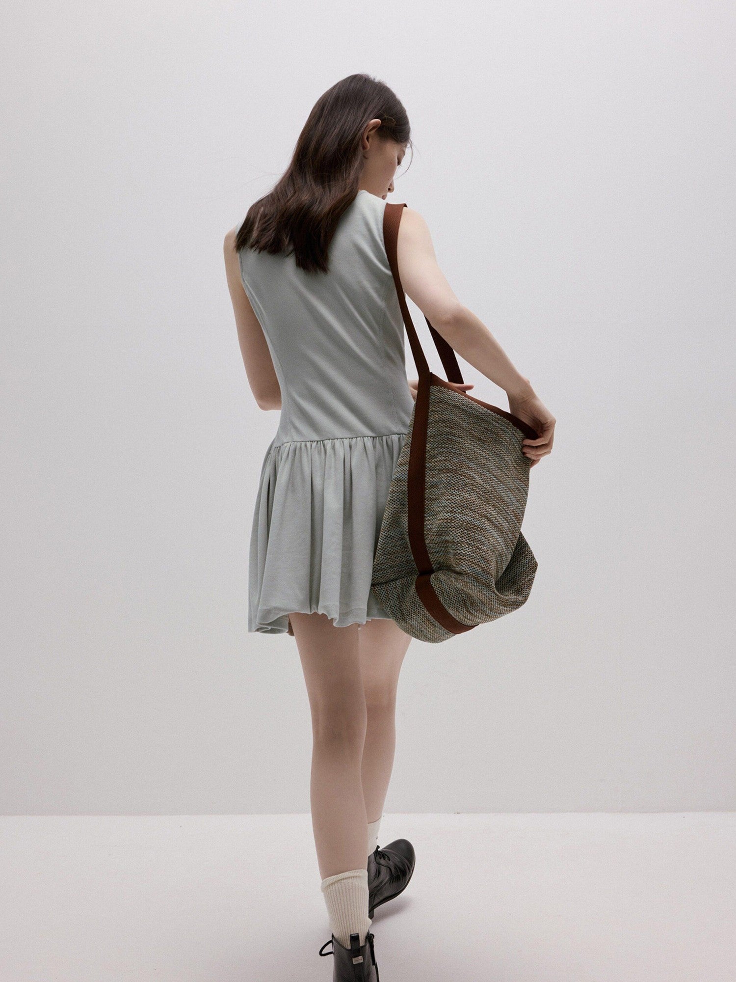 FUSSED Asymmetrical Patchwork Wrap Knit Vest Women&
