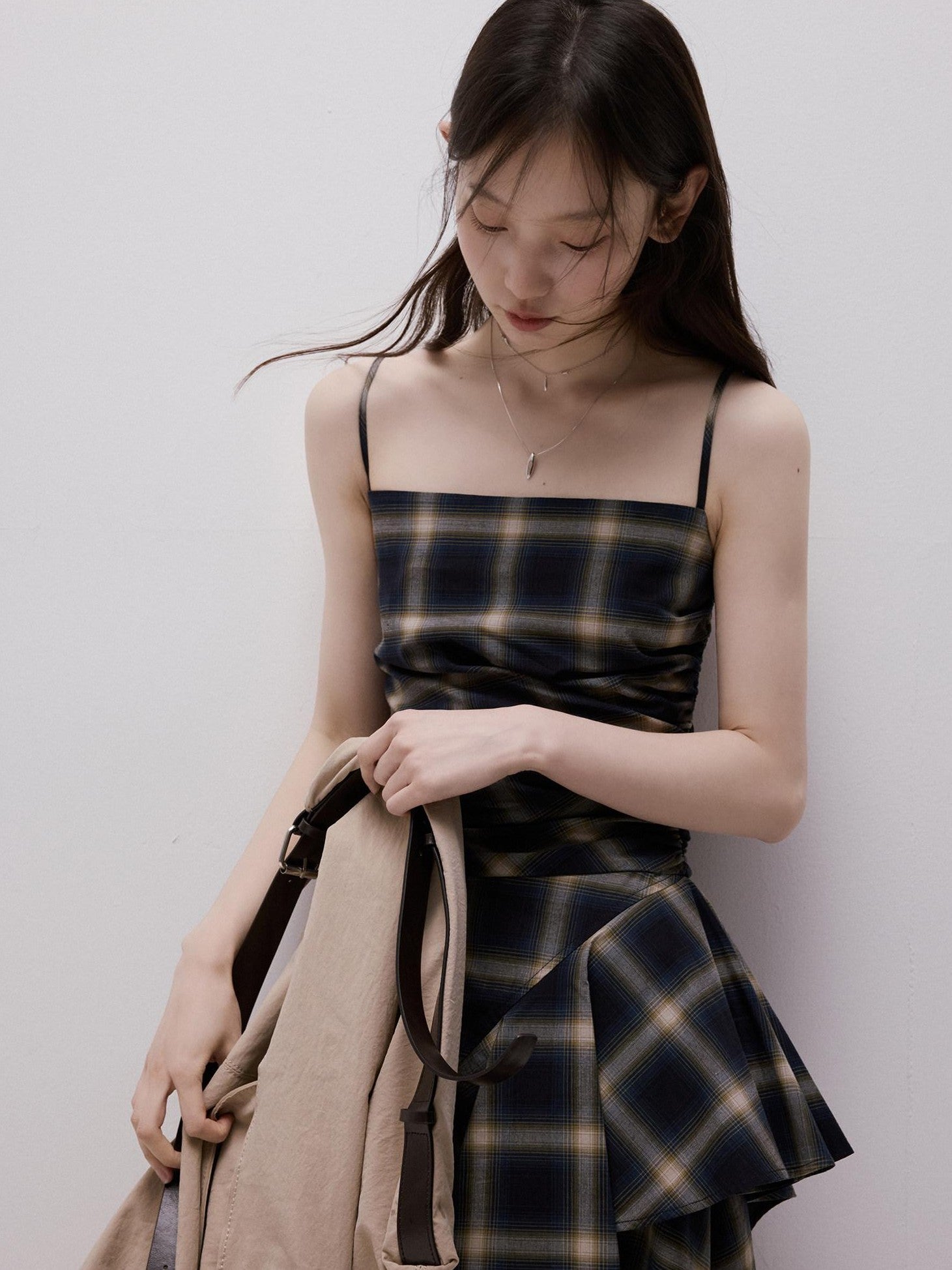FUSSED Blue Duplin Check Deconstructed Spliced Women&