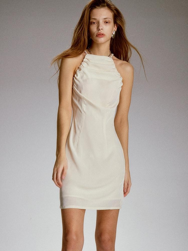 FUSSED Blush White Pleated Nude Feel Women&