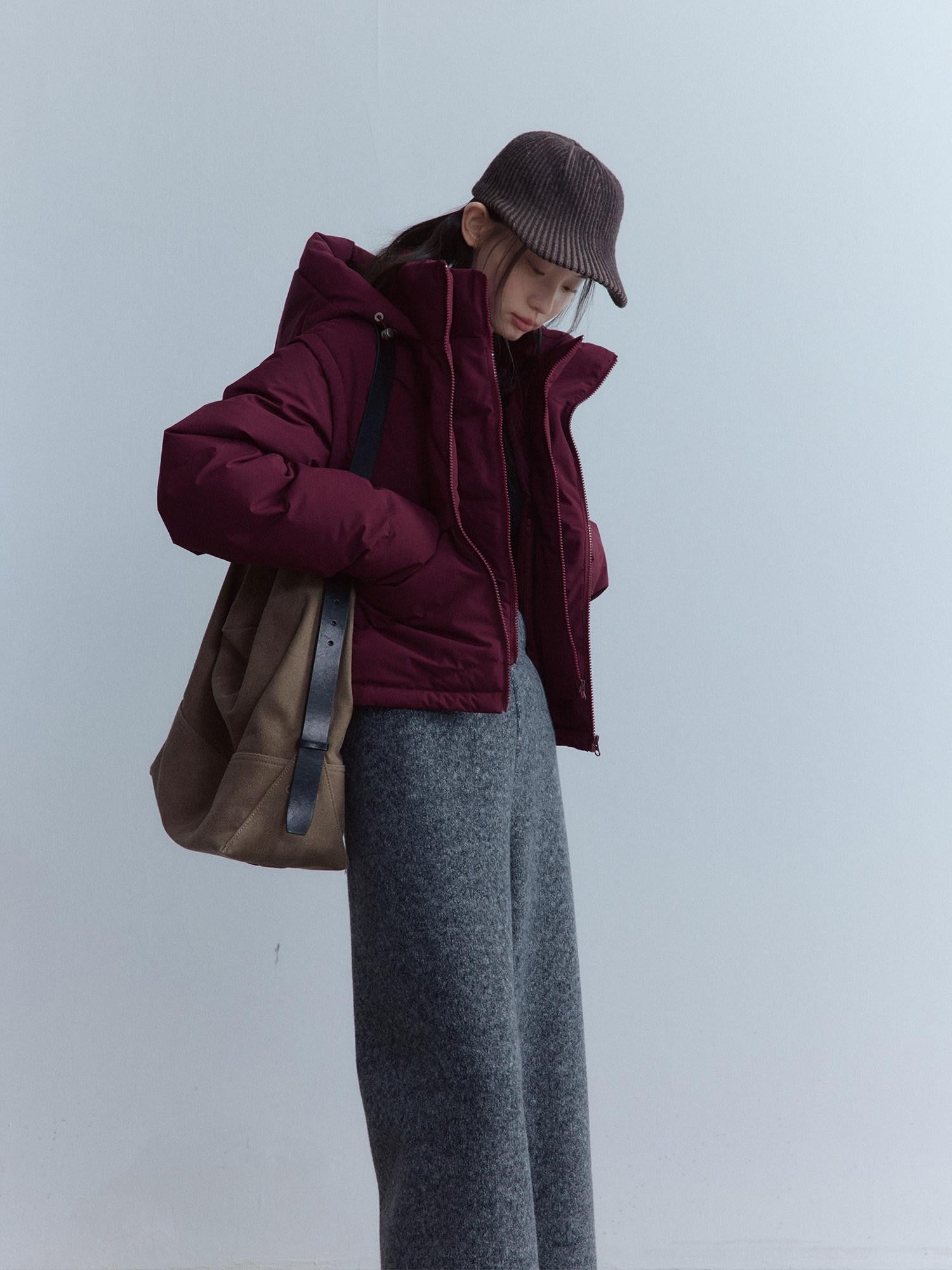 FUSSED Bordeaux 3 Proof Cropped Faux Layered Women&