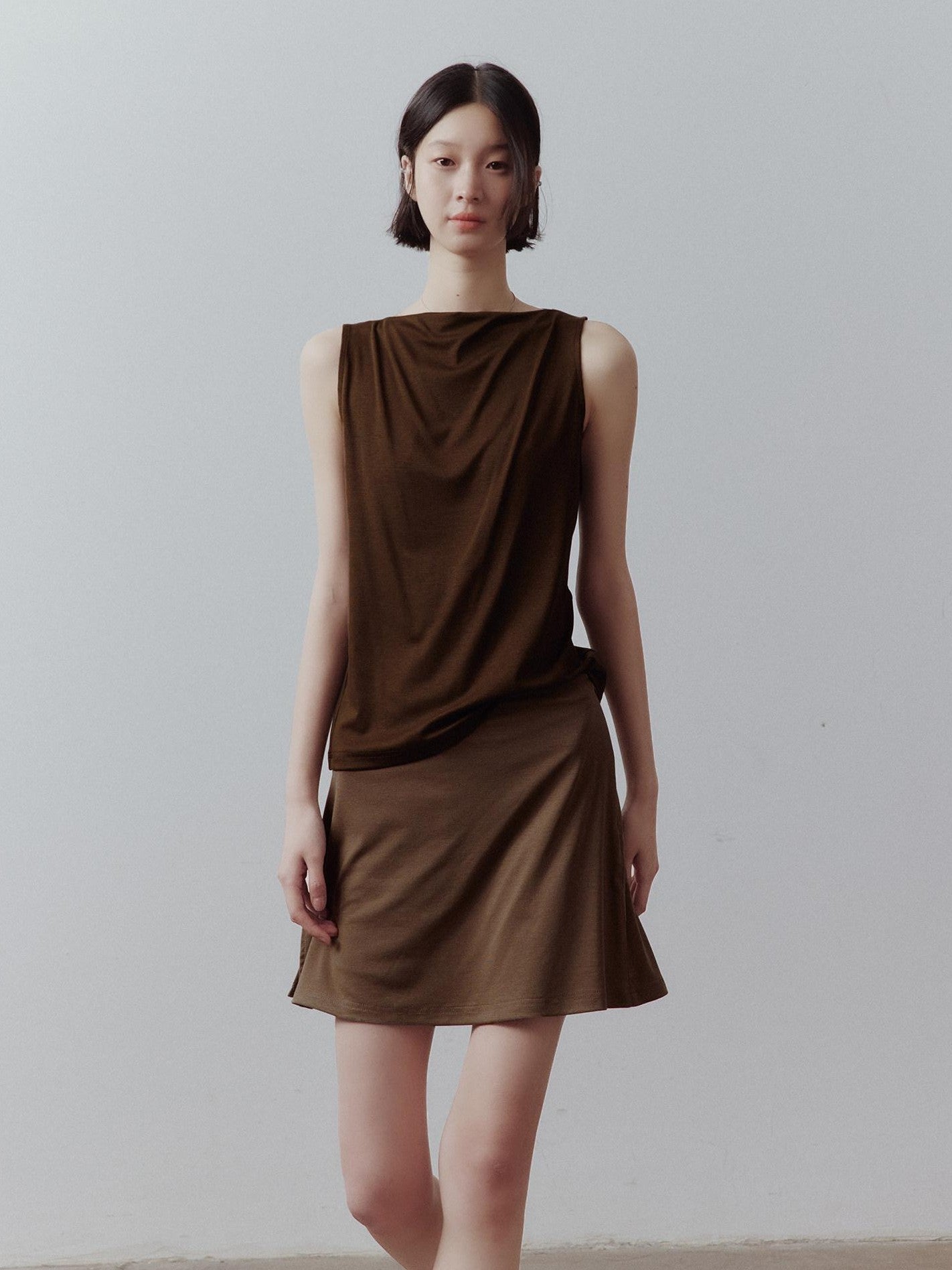 FUSSED Breathable Sheer Draped Bardot Slimming Women&