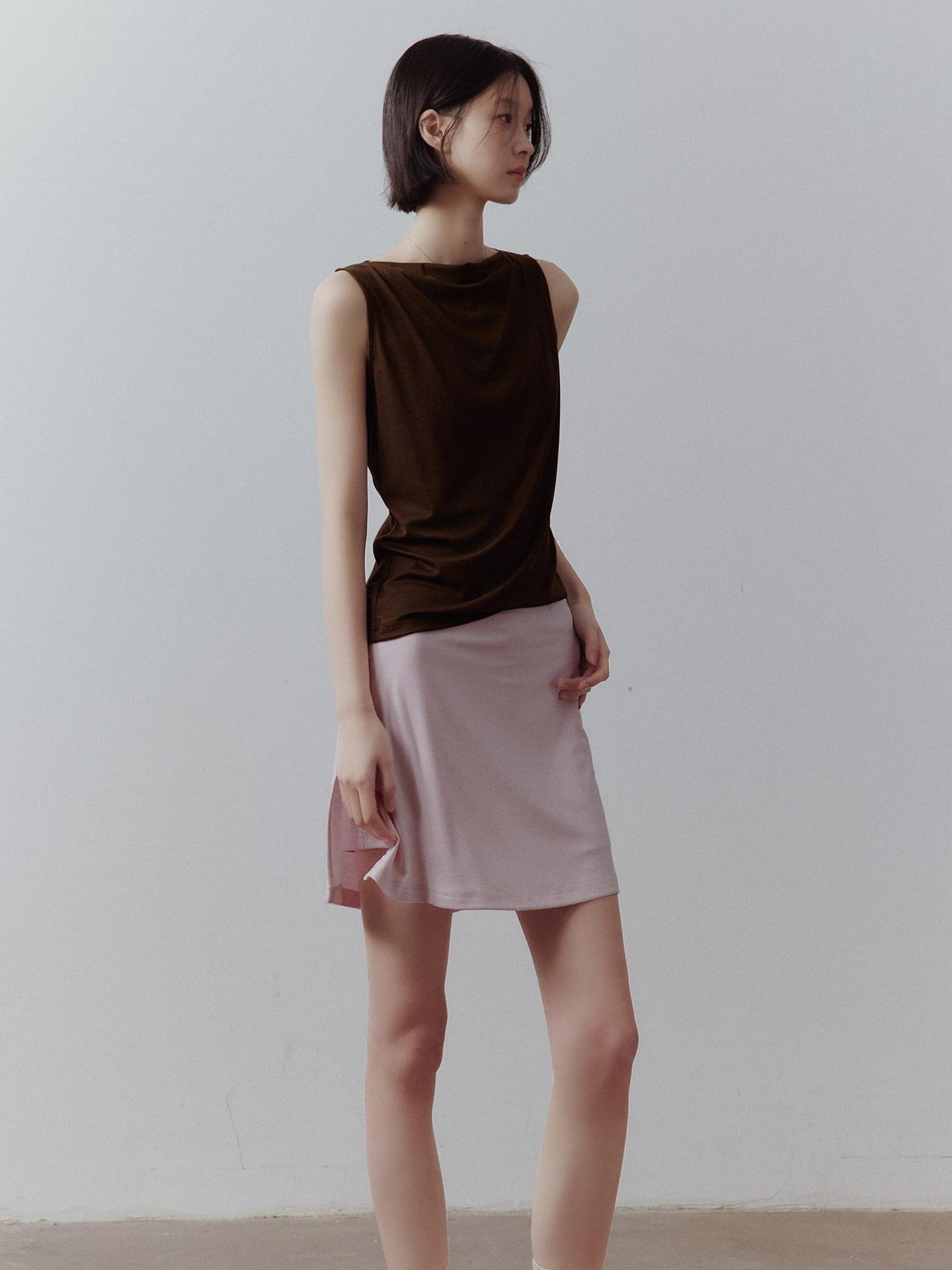 FUSSED Breathable Sheer Draped Bardot Slimming Women&