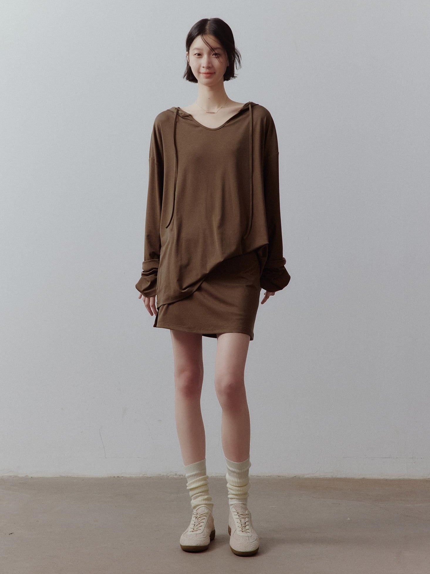 FUSSED Breathable Ultra Soft Hooded Drop Shoulder Midlength Women&