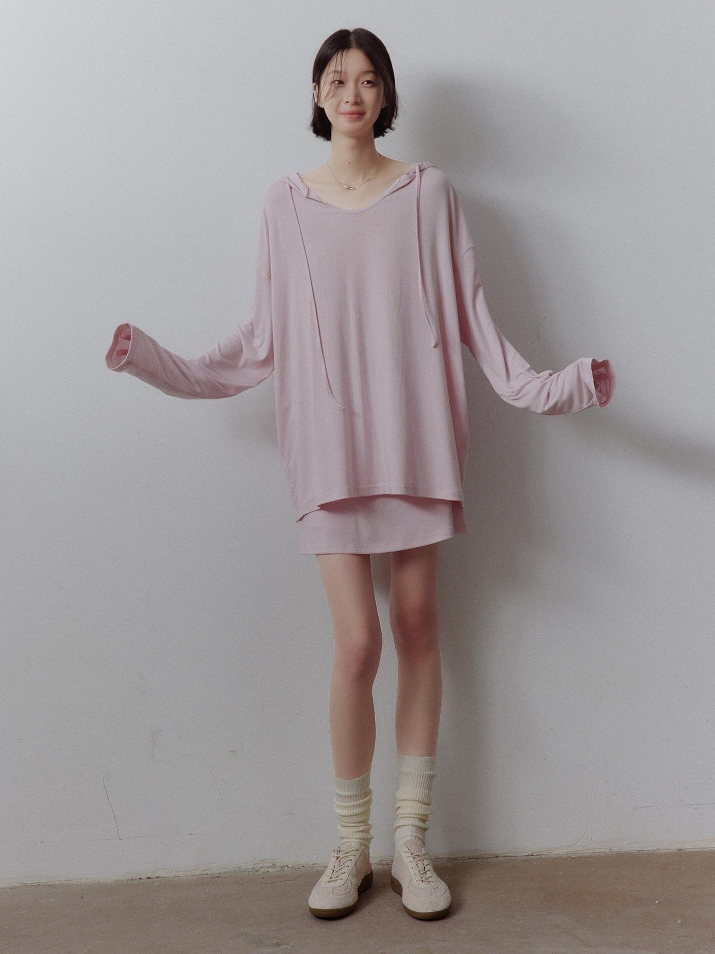 FUSSED Breathable Ultra Soft Hooded Drop Shoulder Midlength Women&