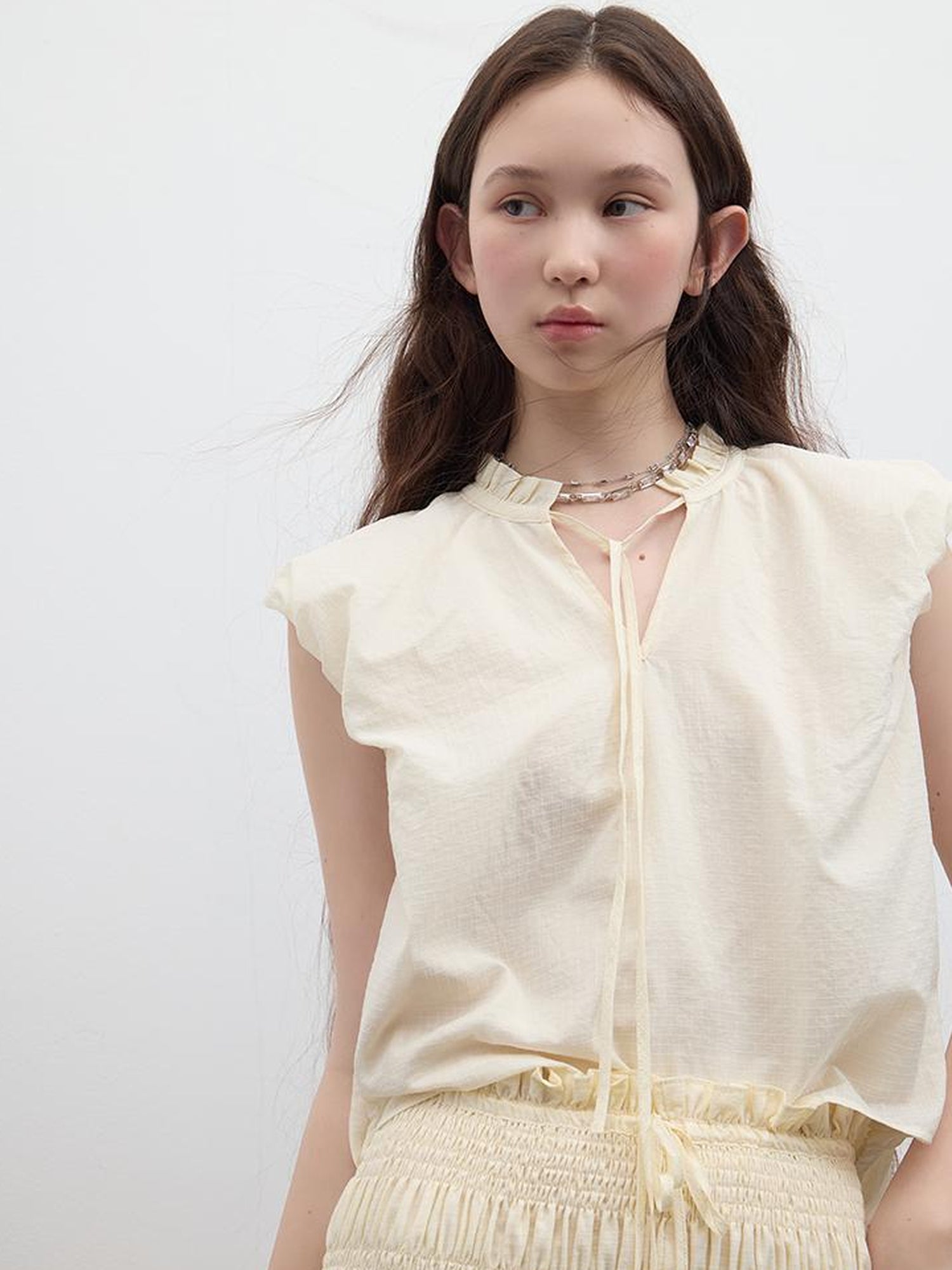 FUSSED Bubble Cream Waffle Textured Sun Protective Two Piece Set