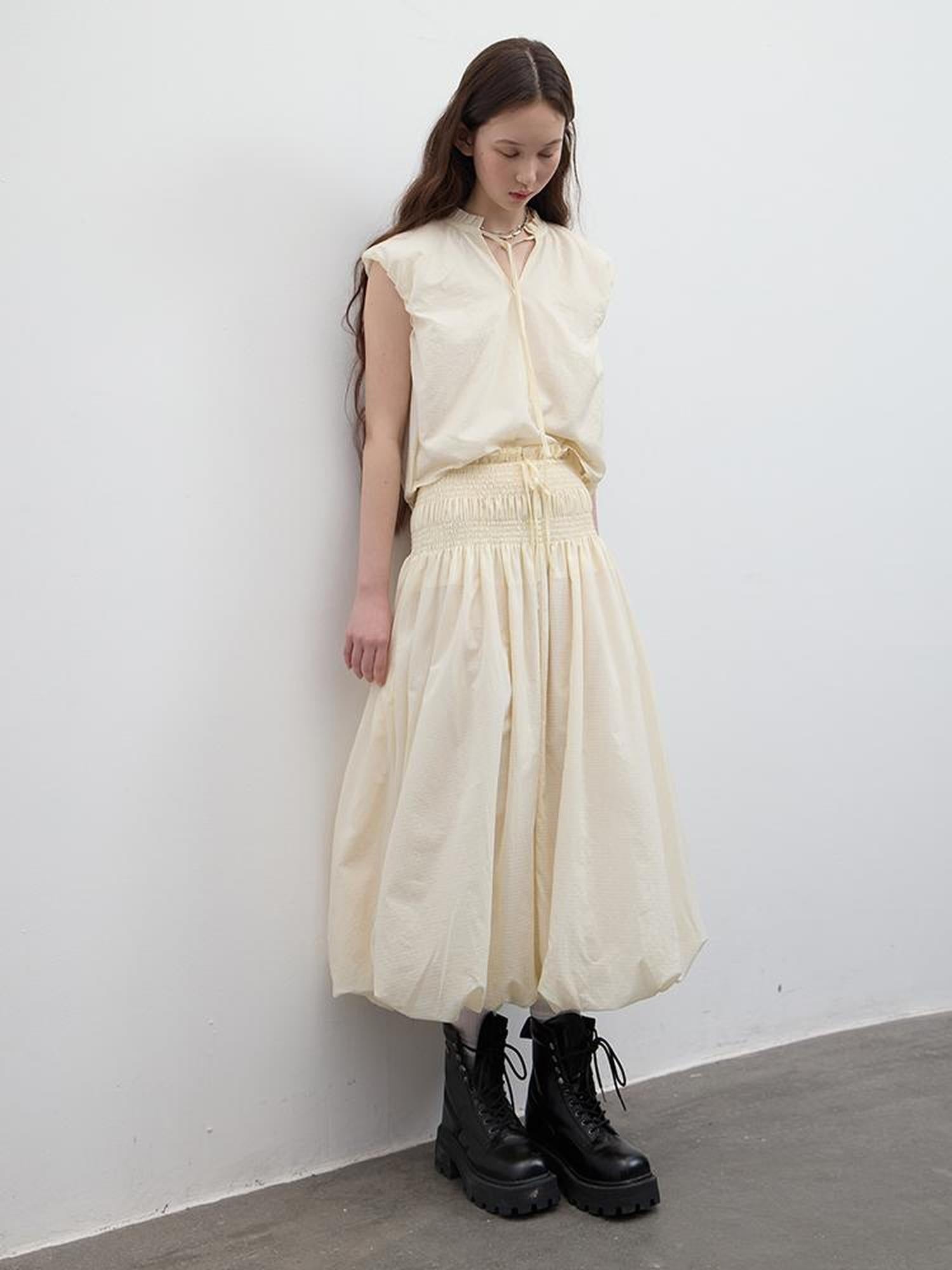 FUSSED Bubble Cream Waffle Textured Sun Protective Two Piece Set