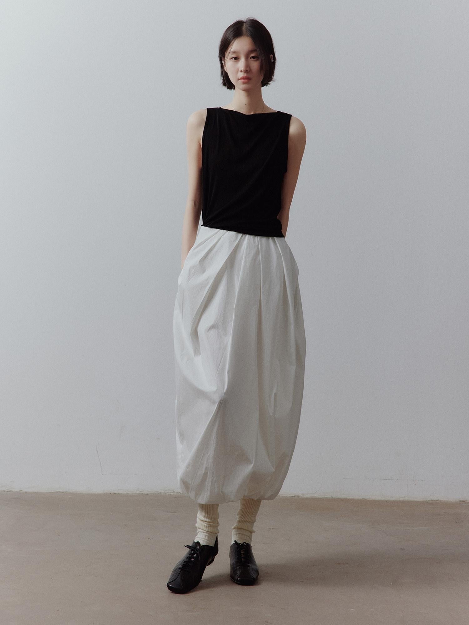 FUSSED Bubble Volume Diagonal Gathered Pleated Irregular Tulip Women&