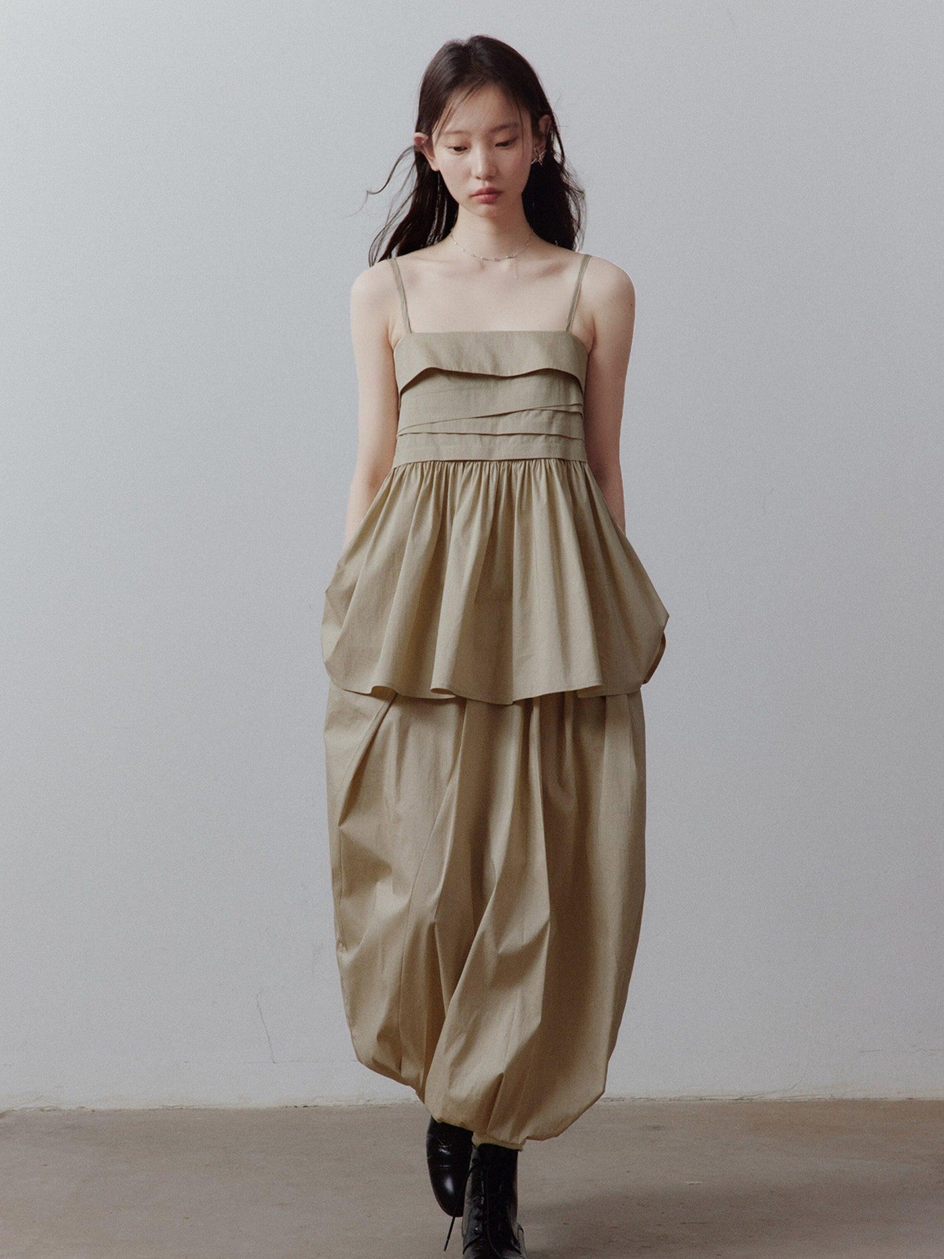 FUSSED Bubble Volume Diagonal Gathered Pleated Irregular Tulip Women&