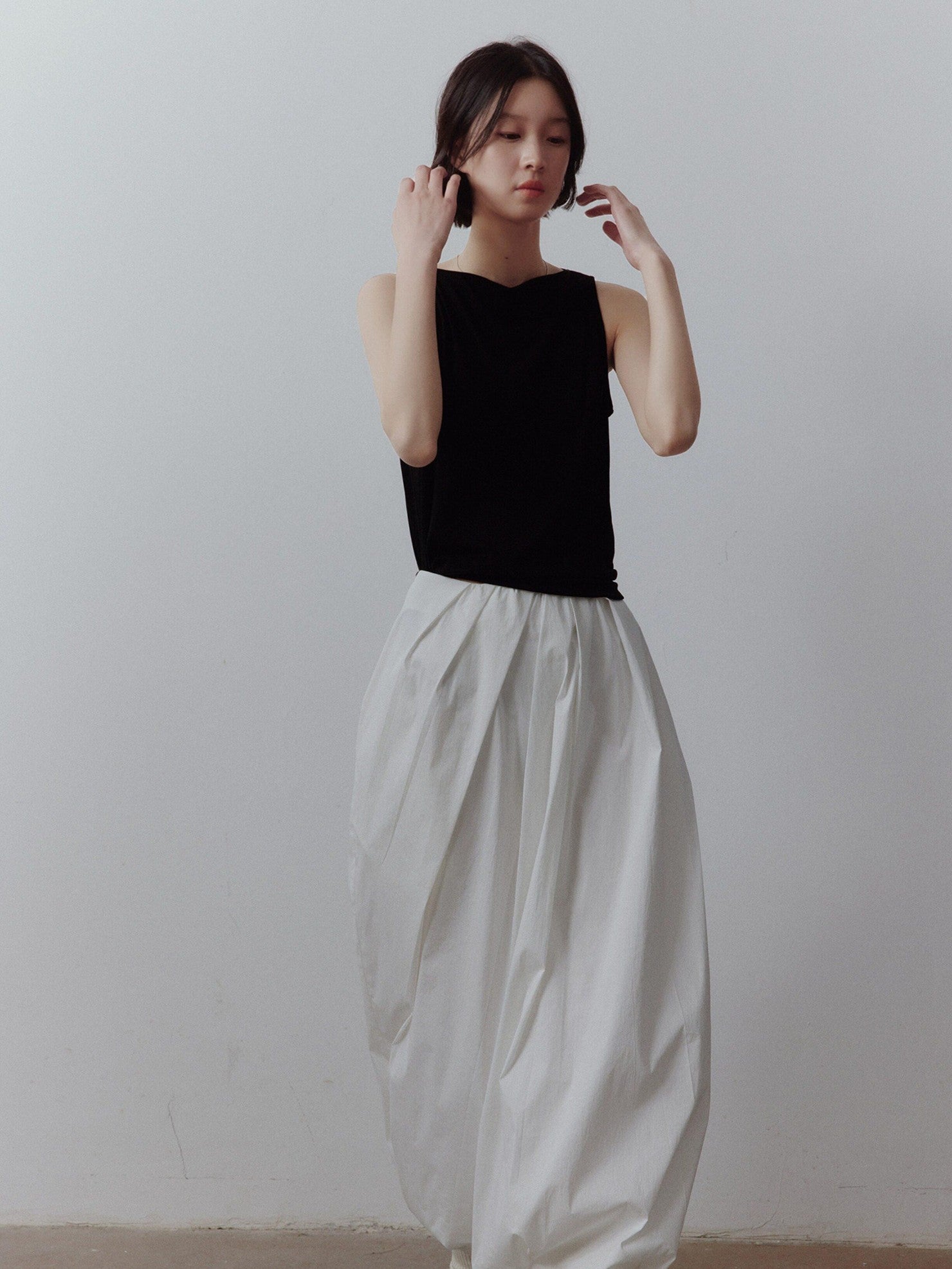 FUSSED Bubble Volume Diagonal Gathered Pleated Irregular Tulip Women&