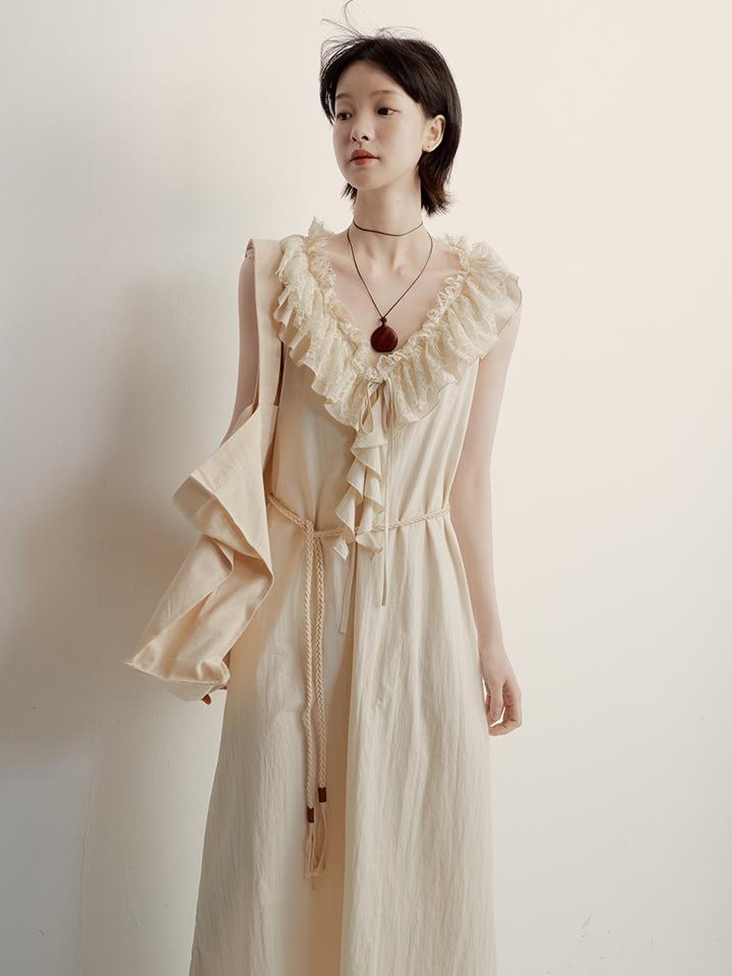 FUSSED Butterfly Morning V-Neck Reversible A-Line Dress