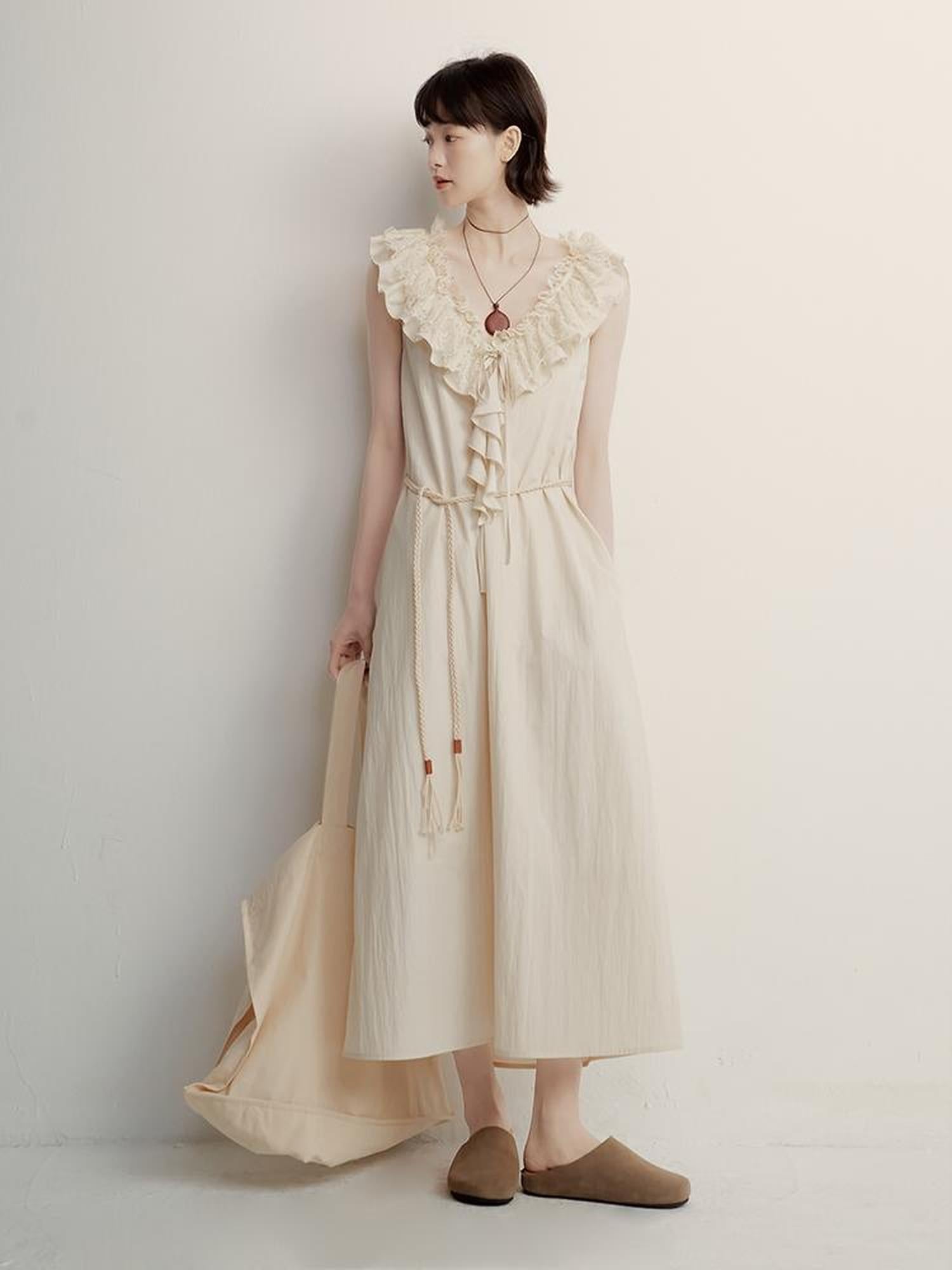 FUSSED Butterfly Morning V-Neck Reversible A-Line Dress