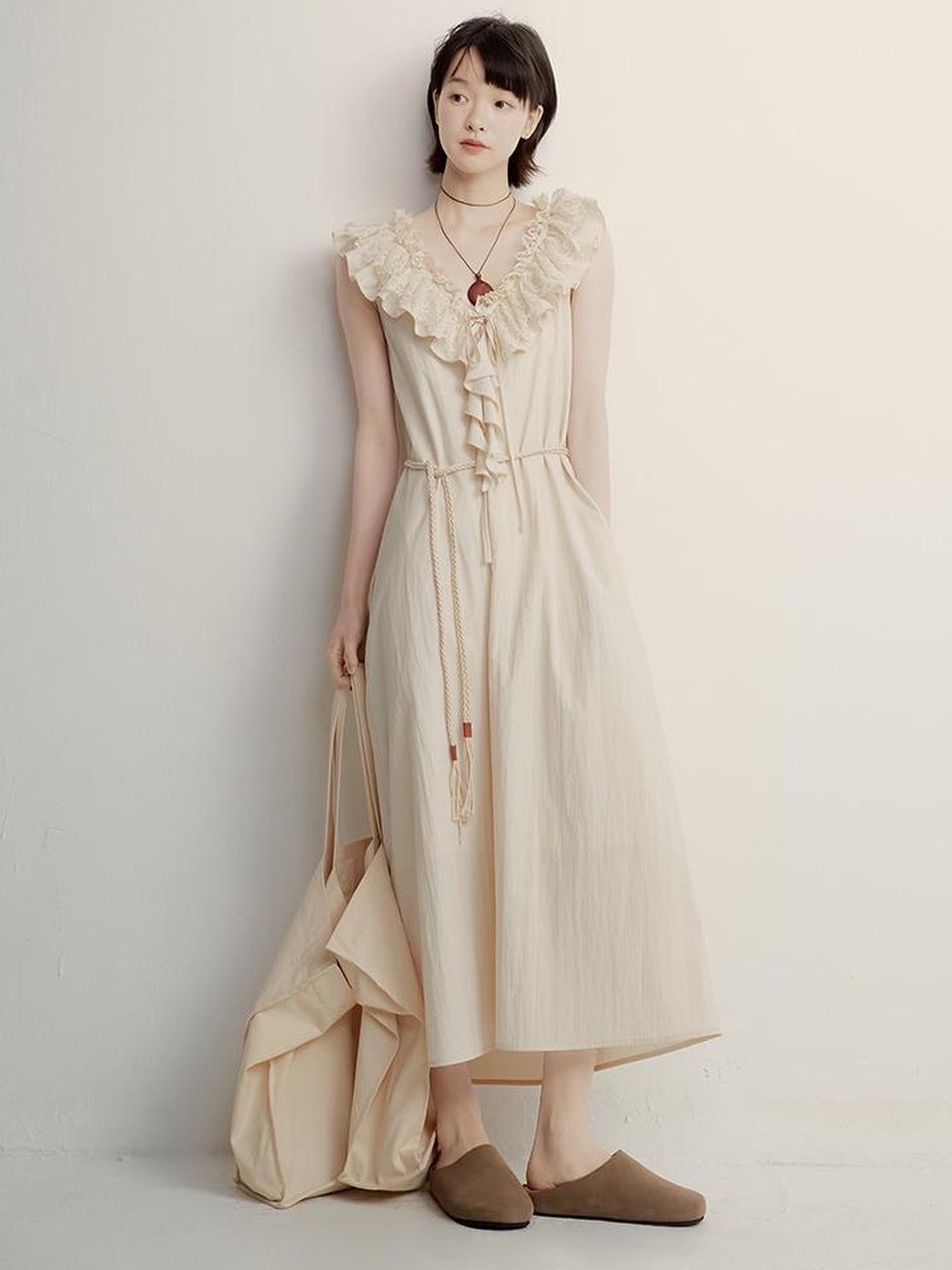 FUSSED Butterfly Morning V-Neck Reversible A-Line Dress