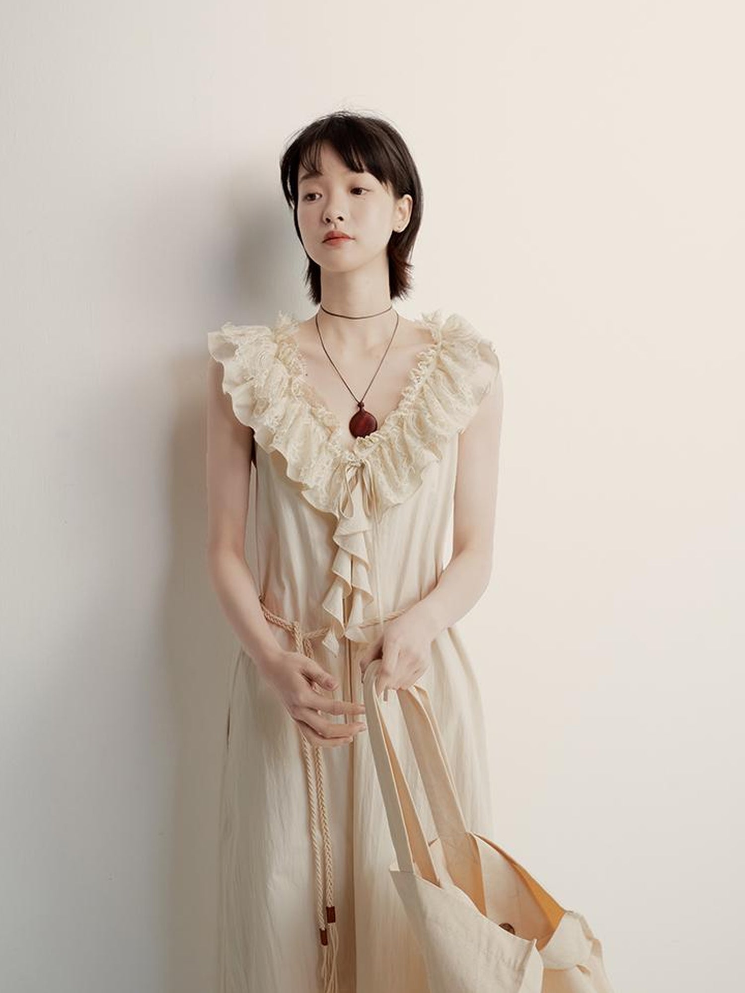 FUSSED Butterfly Morning V-Neck Reversible A-Line Dress