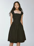 FUSSED_Chillax_Black_Stone_Textured_Mini_A_Line_V_Neck_Dress_MISSTT