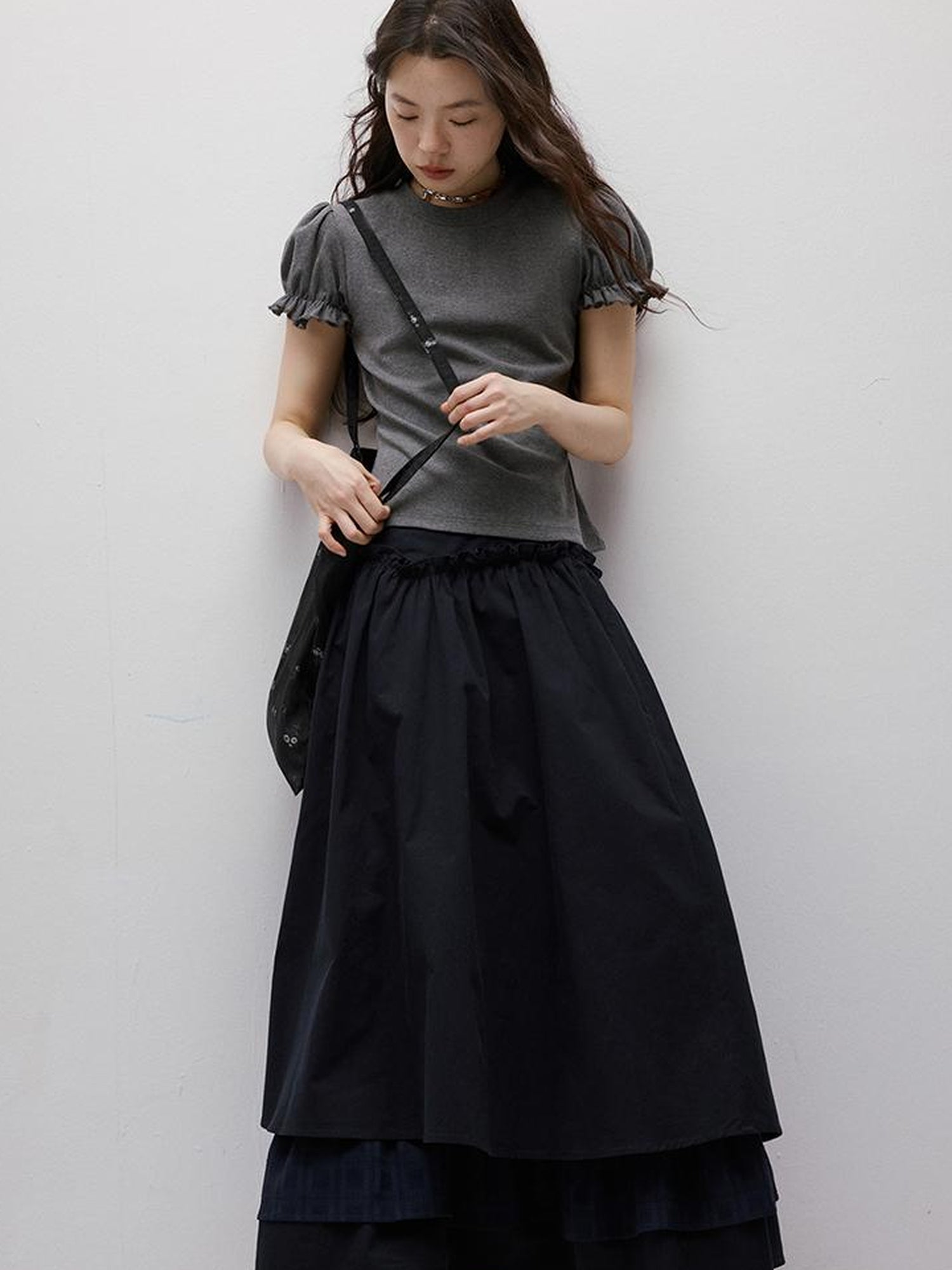 FUSSED Cleanfit Puff Sleeve Cropped Tee In Four Colors