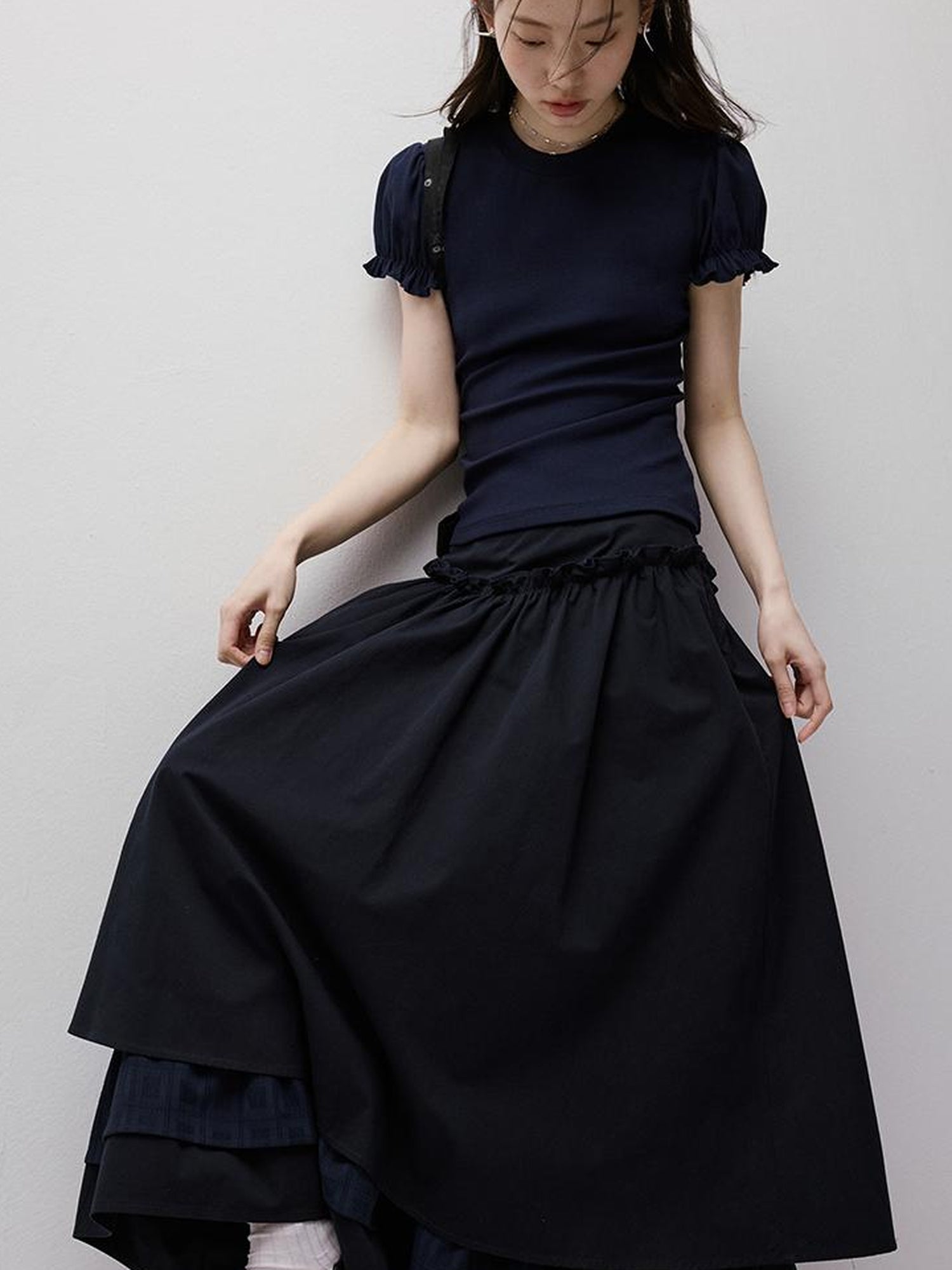 FUSSED Cleanfit Puff Sleeve Cropped Tee In Four Colors