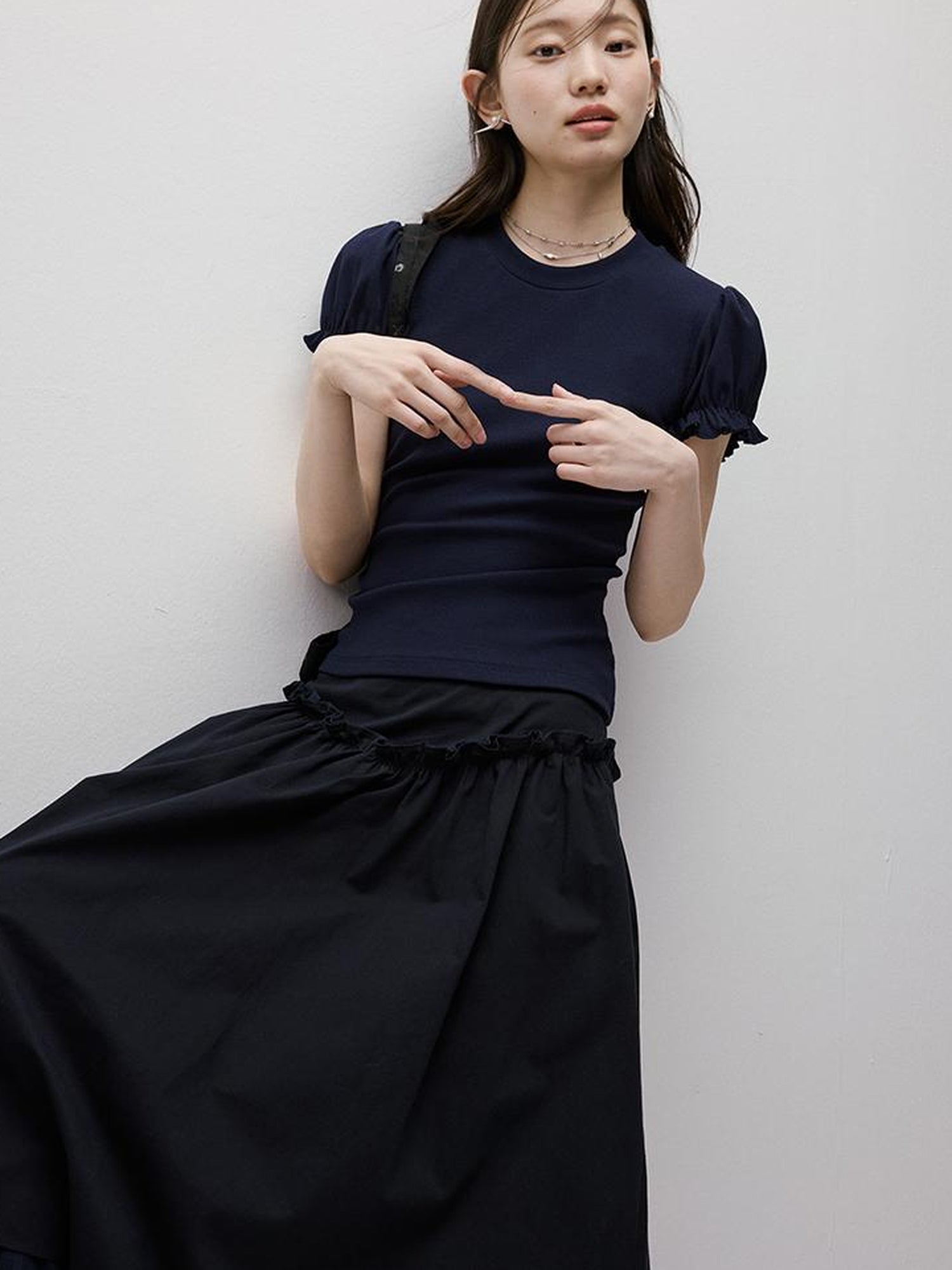 FUSSED Cleanfit Puff Sleeve Cropped Tee In Four Colors