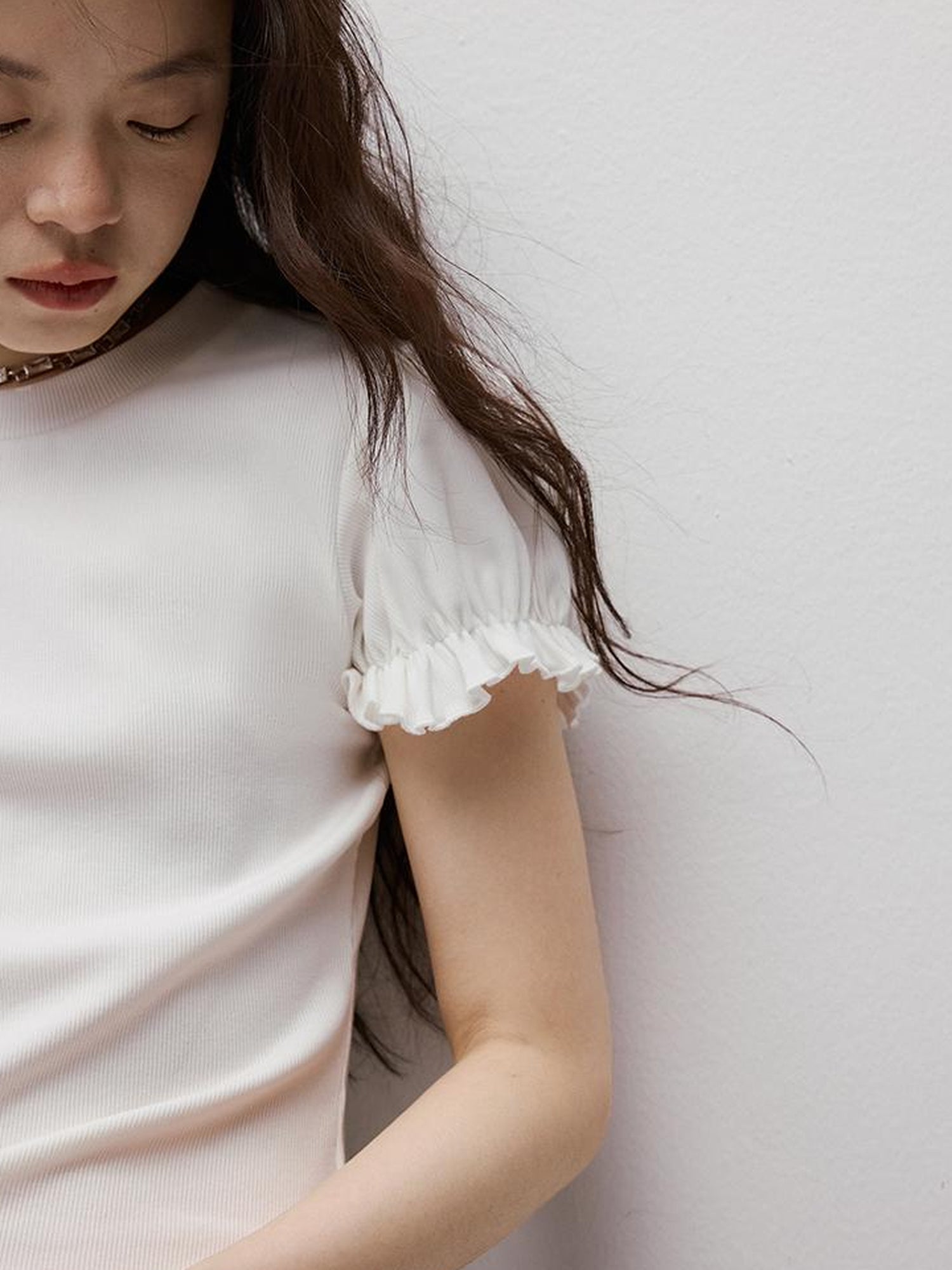 FUSSED Cleanfit Puff Sleeve Cropped Tee In Four Colors