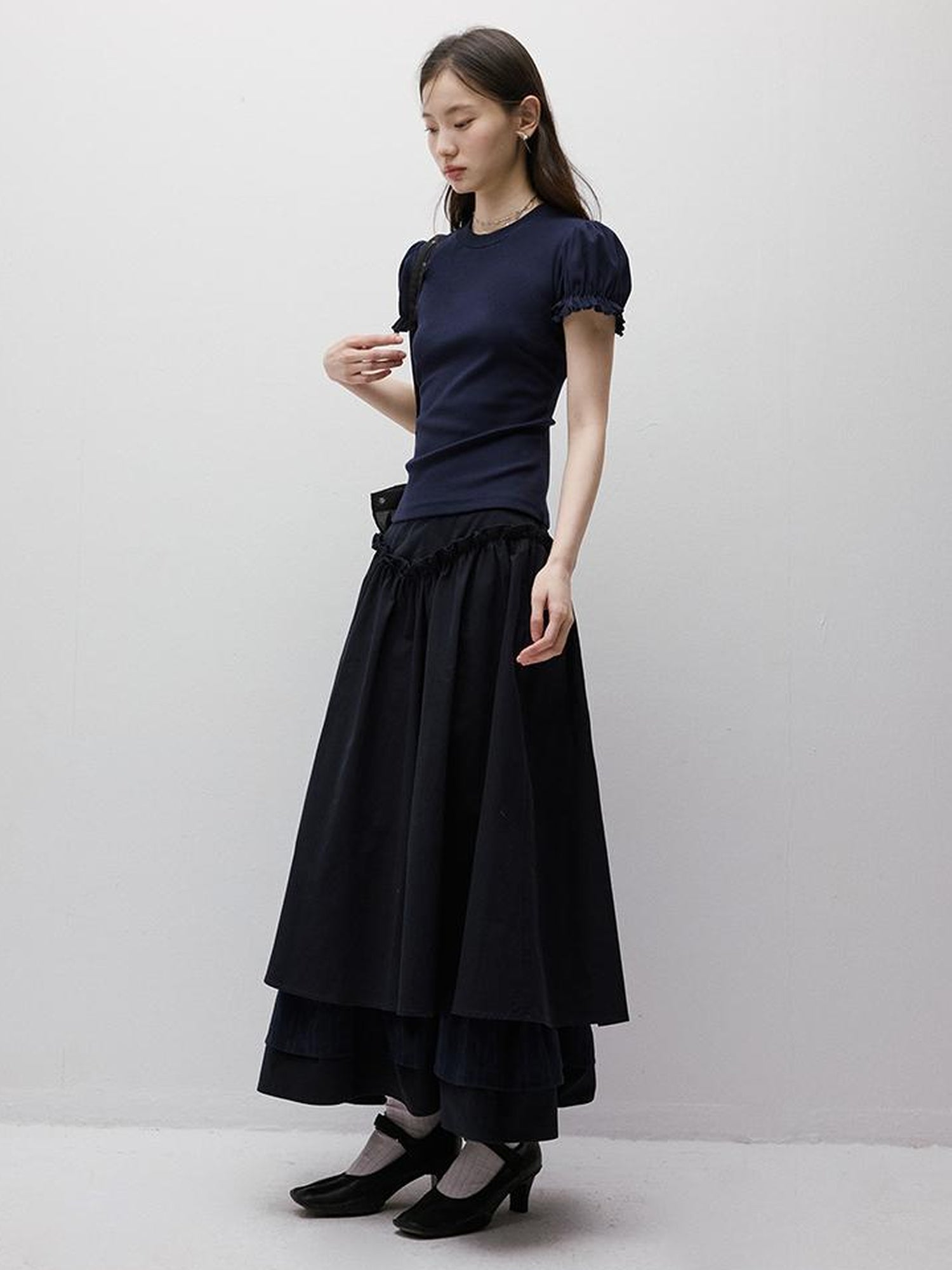 FUSSED Cleanfit Puff Sleeve Cropped Tee In Four Colors