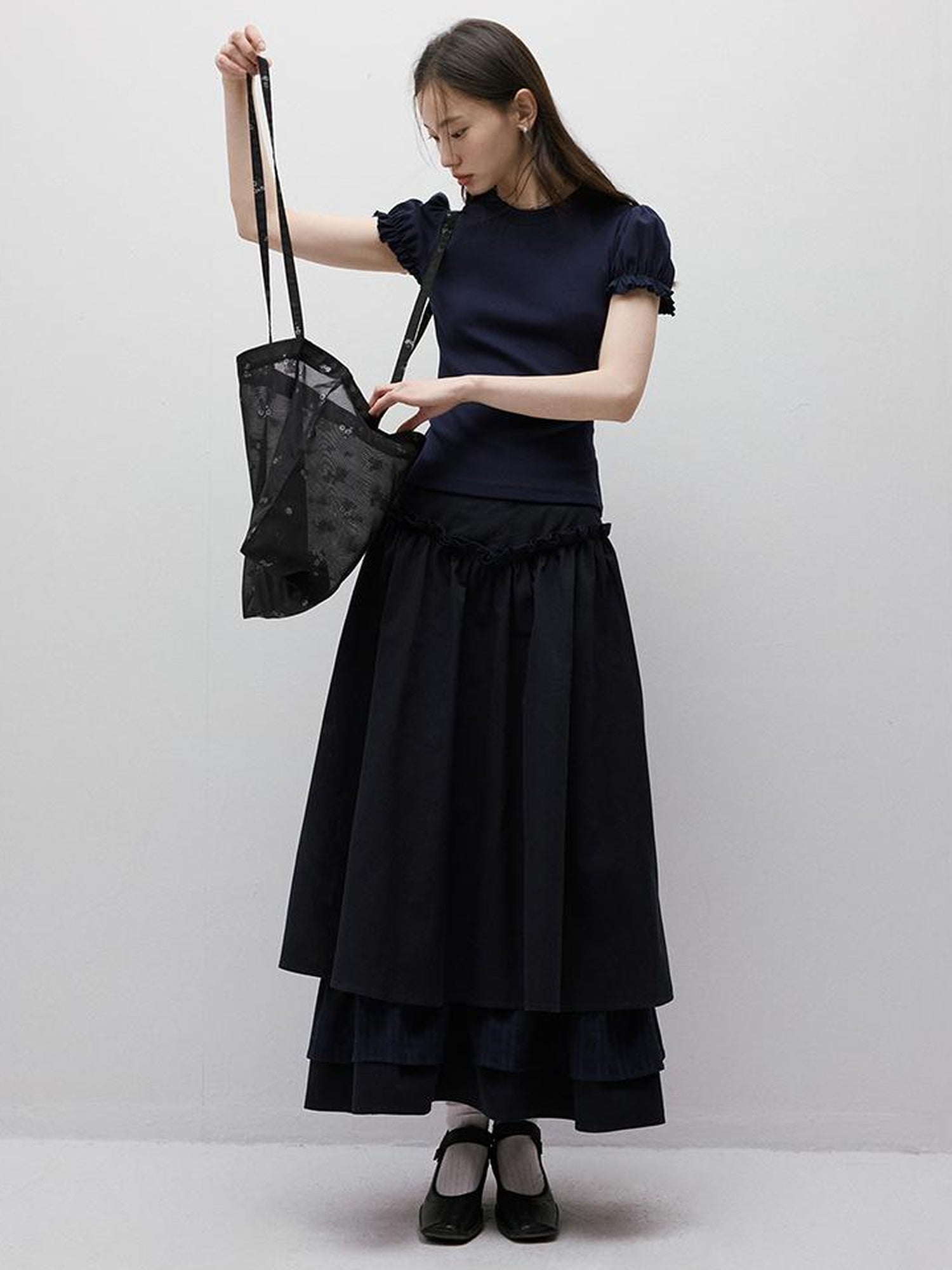 FUSSED Cleanfit Puff Sleeve Cropped Tee In Four Colors