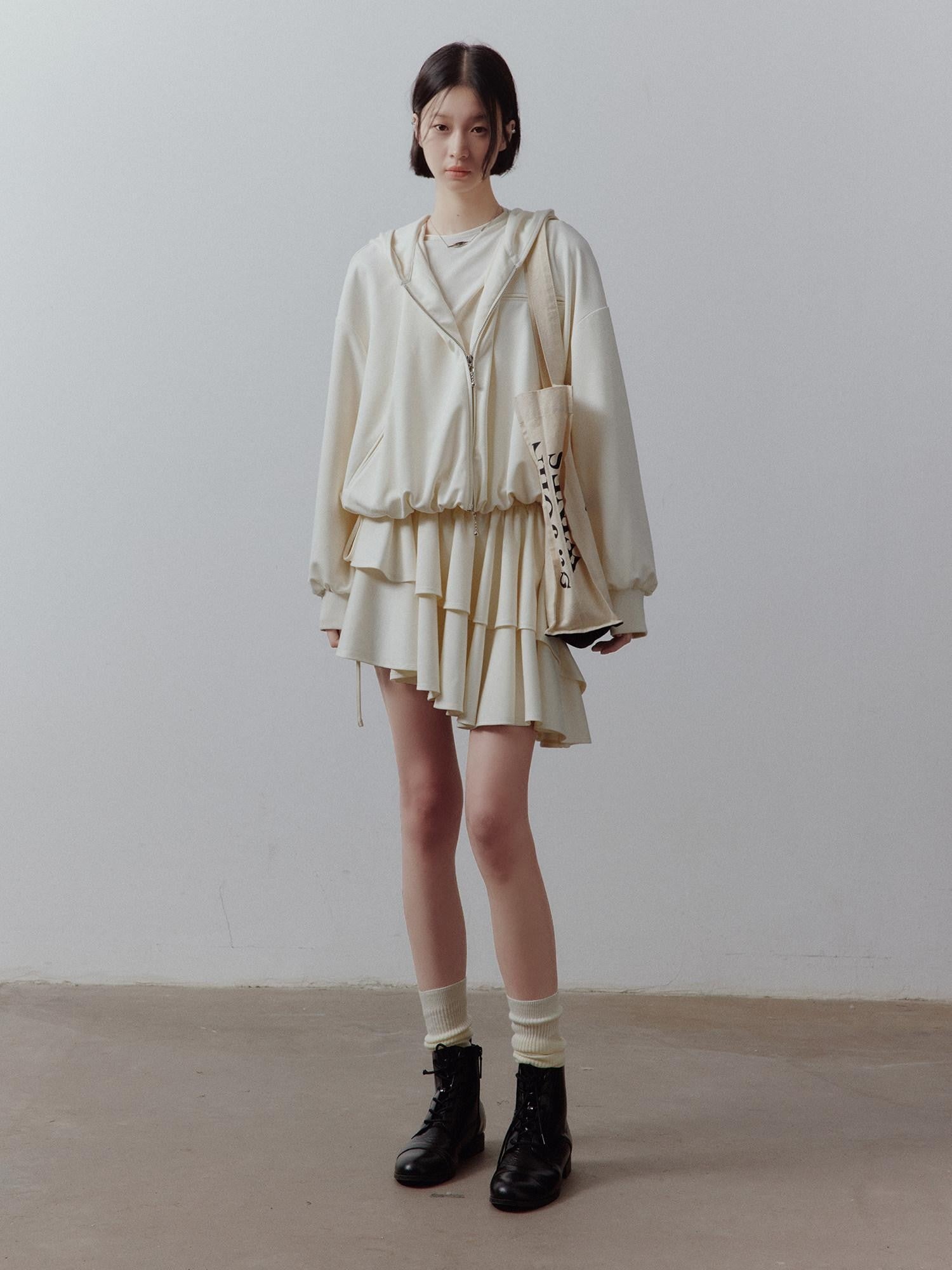 FUSSED Cloud Bubble Sandwash Fluffy Cropped Pocket Drop Shoulder Women&