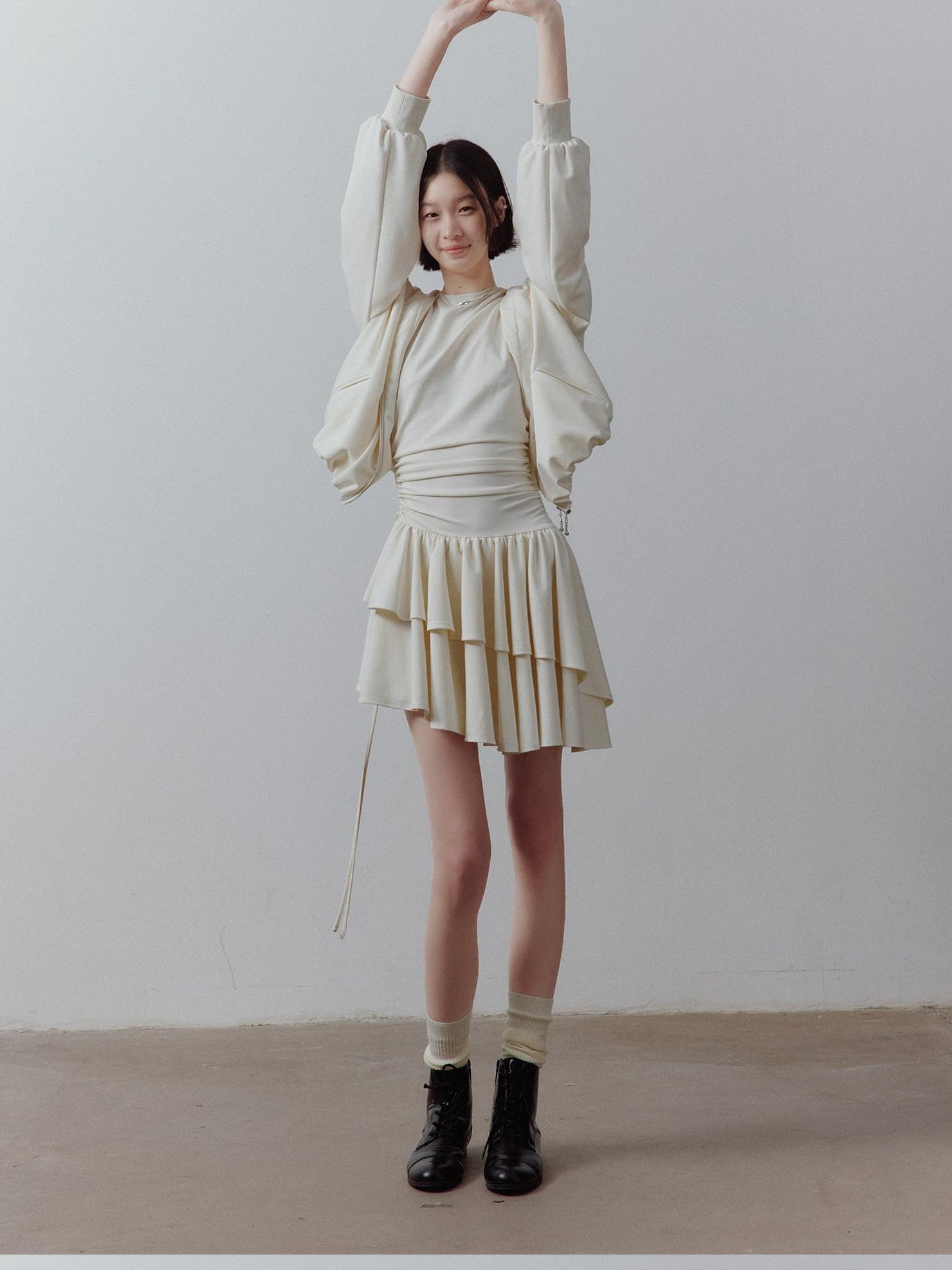 FUSSED Cloud Bubble Sandwash Fluffy Cropped Pocket Drop Shoulder Women&