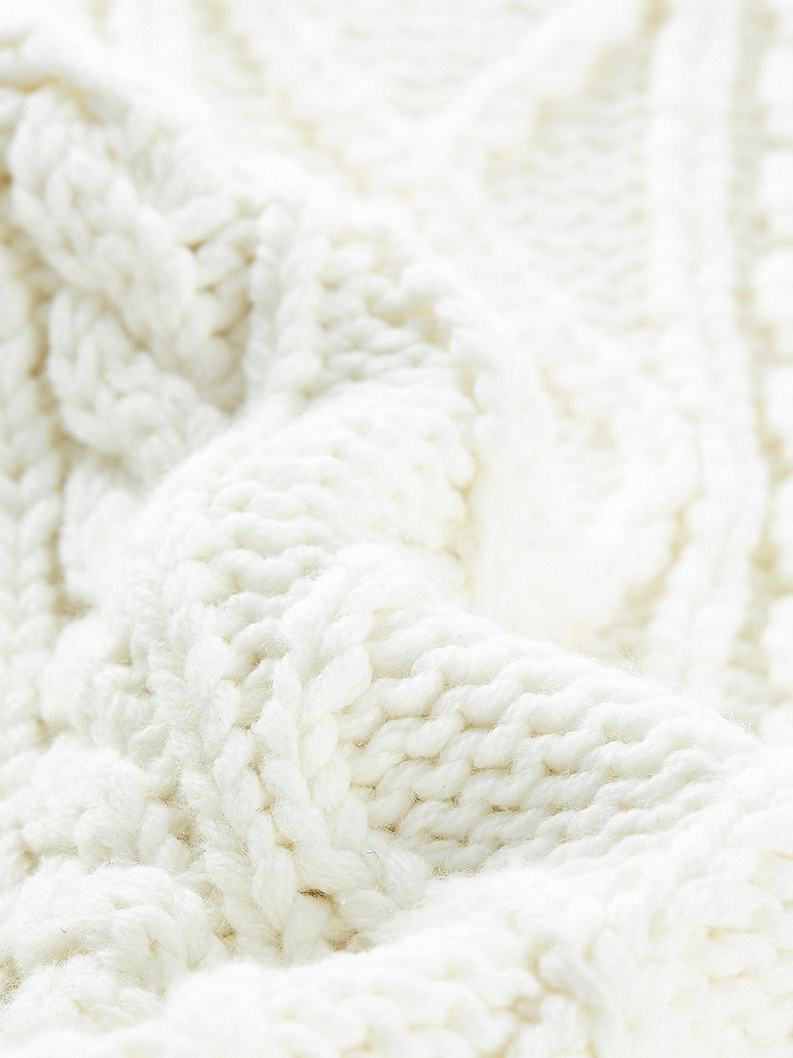FUSSED Cloud White Hand Crochet Floral 3d Knit Women&