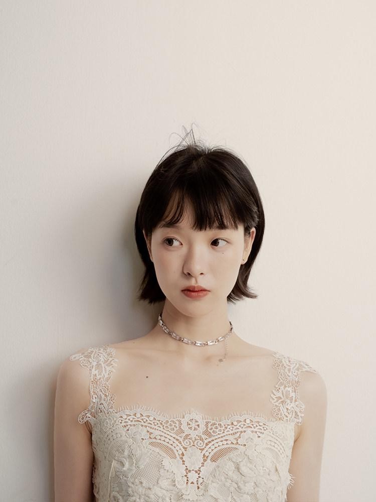 FUSSED Cream 3d Embroidery Lace Panel Women&