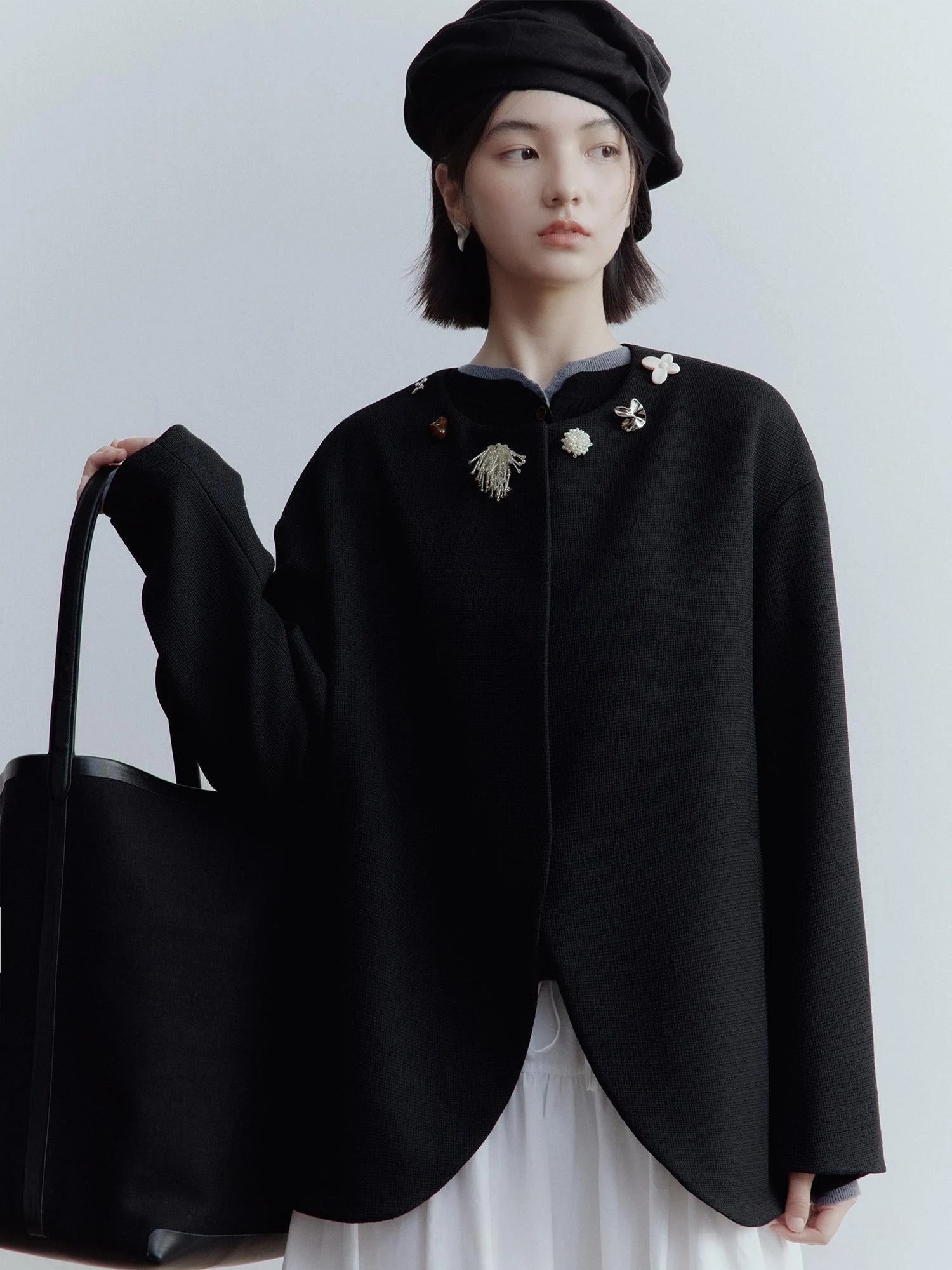 Deconstructed Linen Newsboy Cap With Adjustable Brim