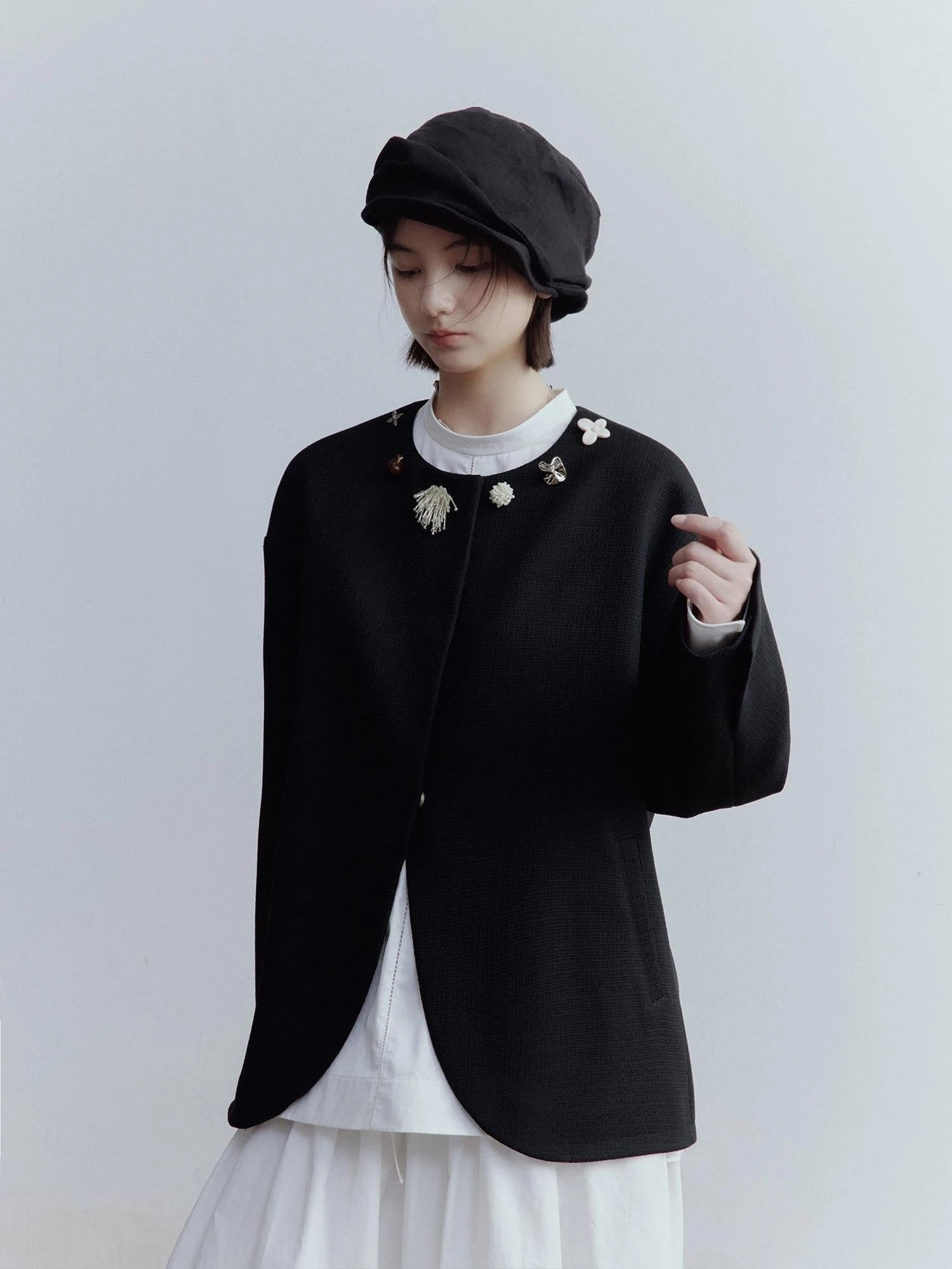 Deconstructed Linen Newsboy Cap With Adjustable Brim