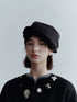 Deconstructed Linen Newsboy Cap With Adjustable Brim