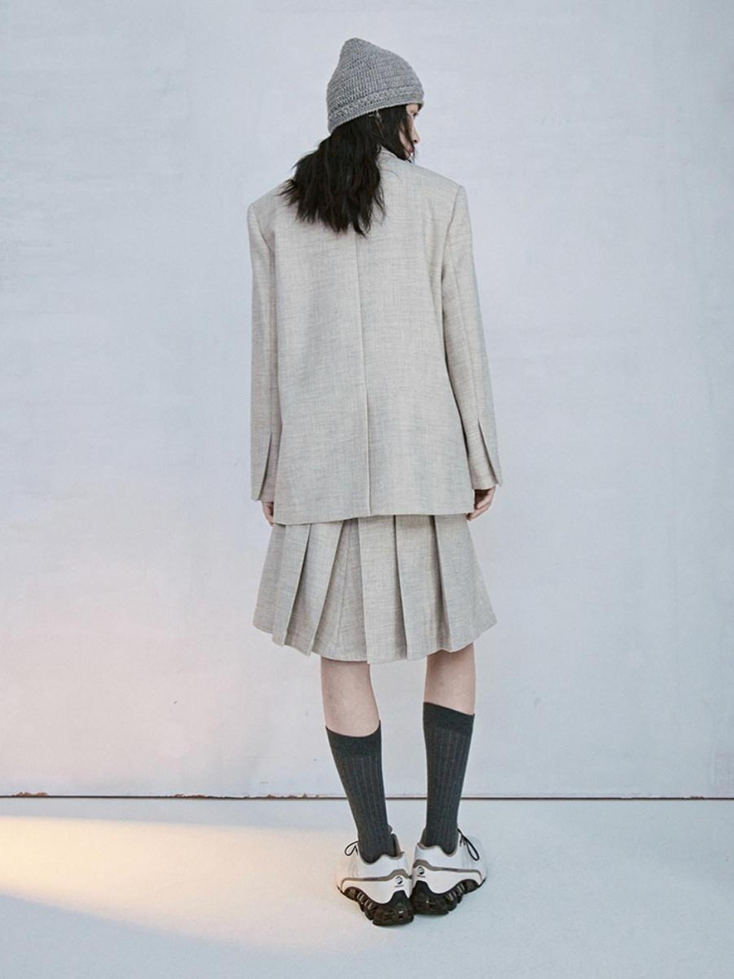 FUSSED Deconstructed Wool Blazer In Gravel Grey