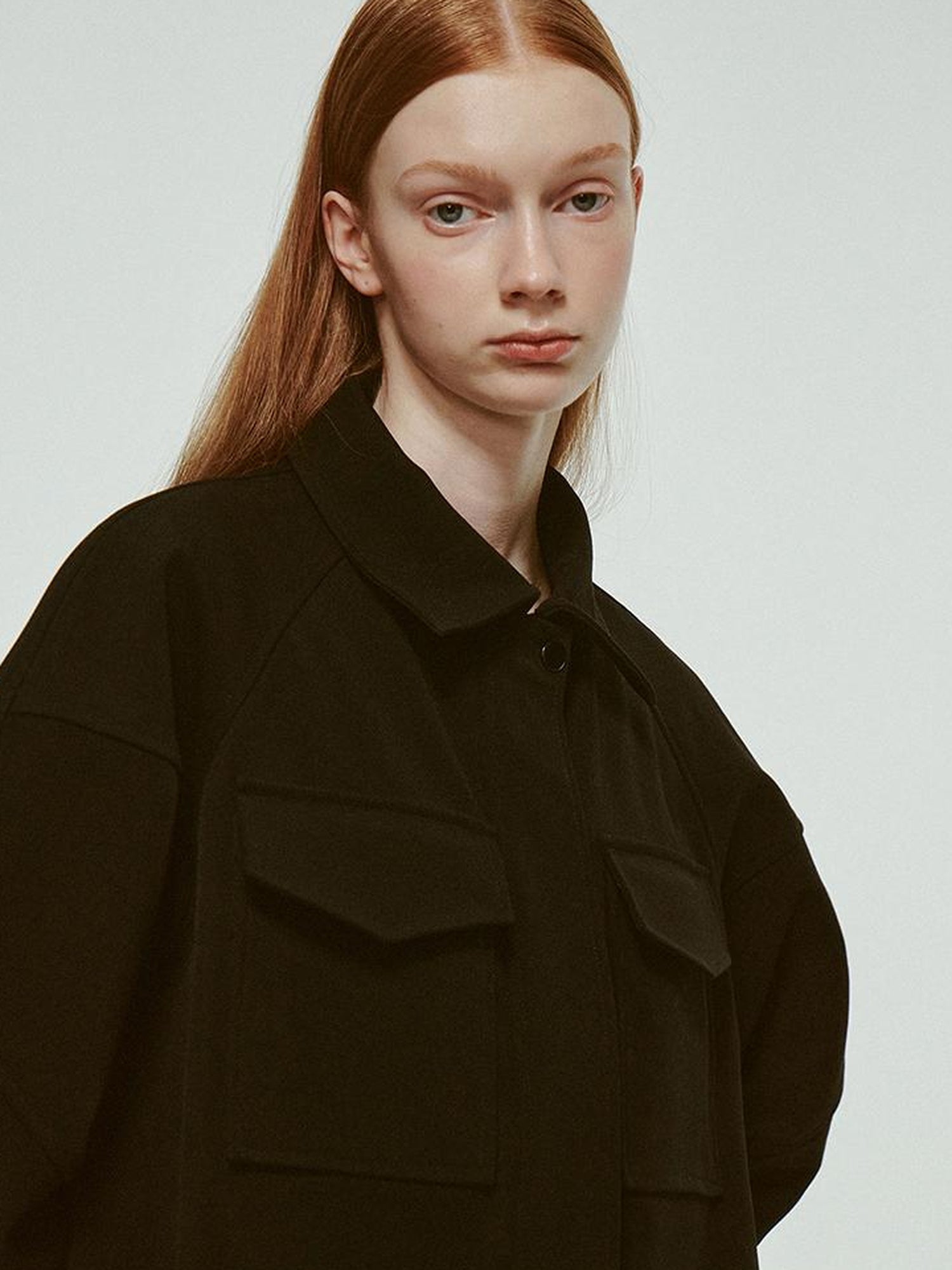 FUSSED Deconstructed Wool Blend Utility Jacket With 3D Paneling