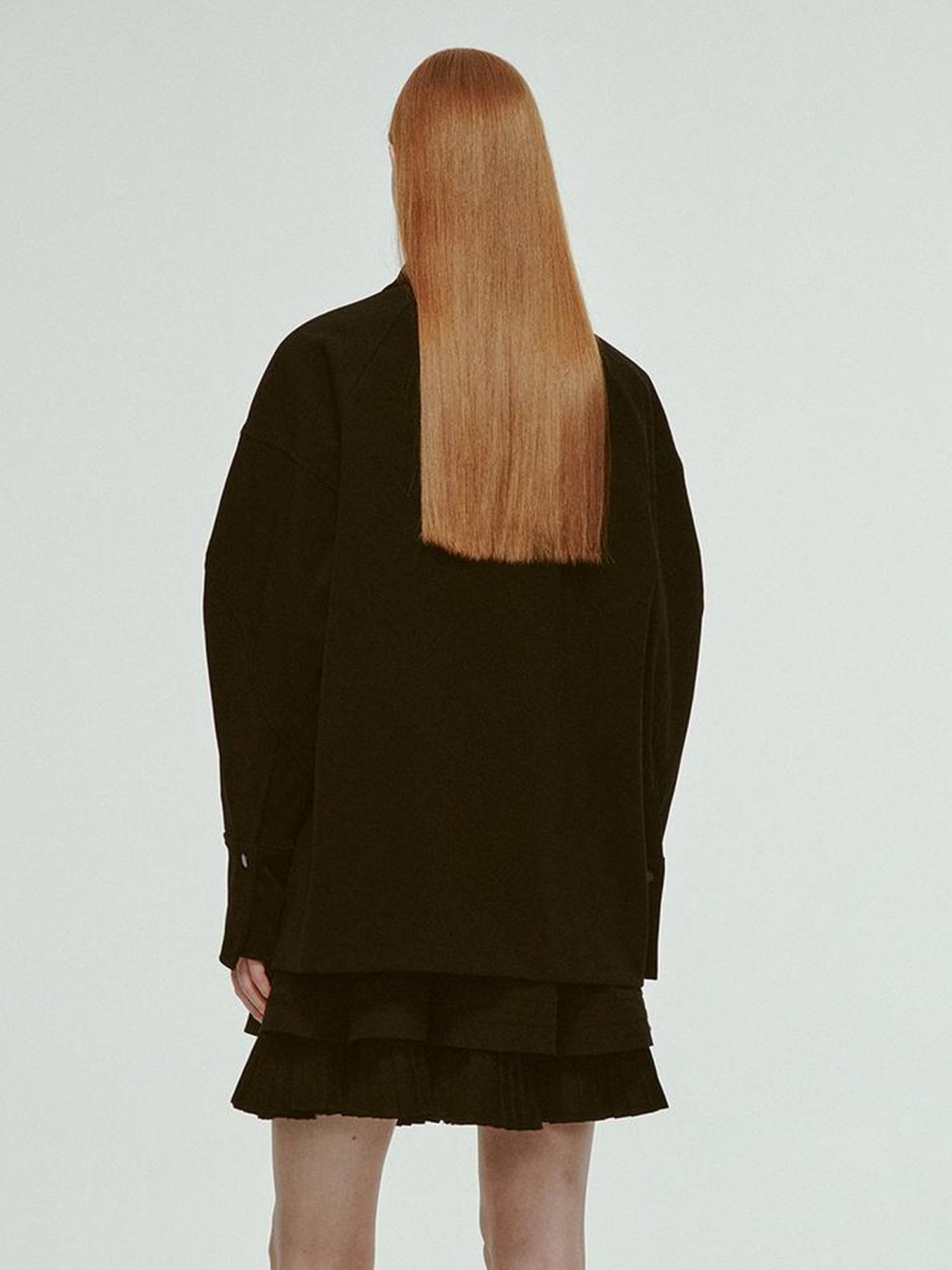 FUSSED Deconstructed Wool Blend Utility Jacket With 3D Paneling